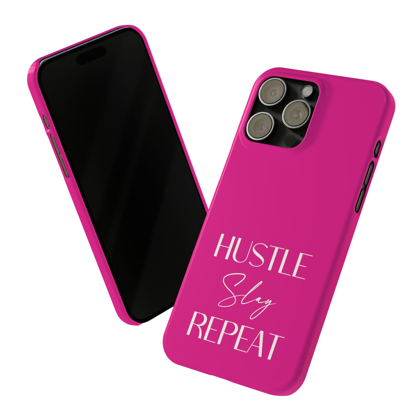 Pink - Hustle Slay Repeat Iphone 15-12 Slim Phone Case