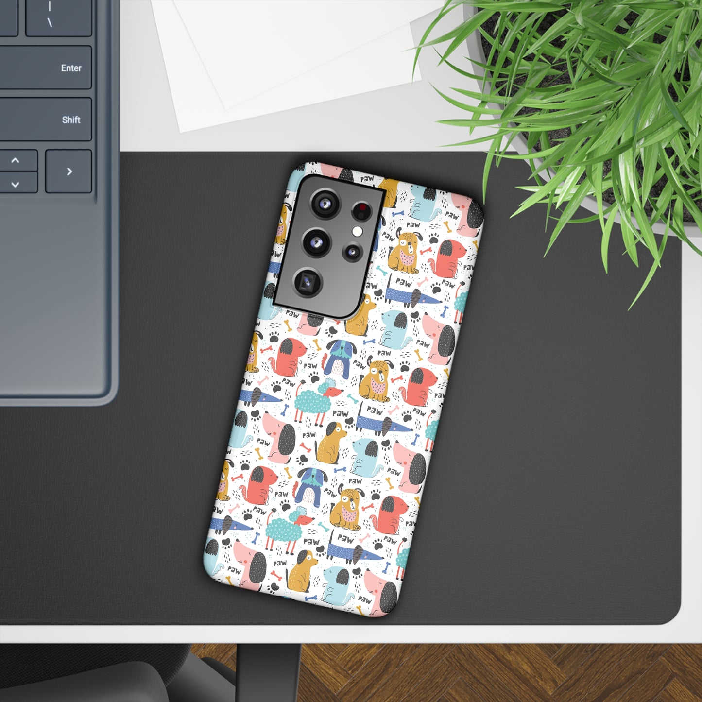 Playful Pups: Colorful Cartoon Dogs Samsung Slim Cases