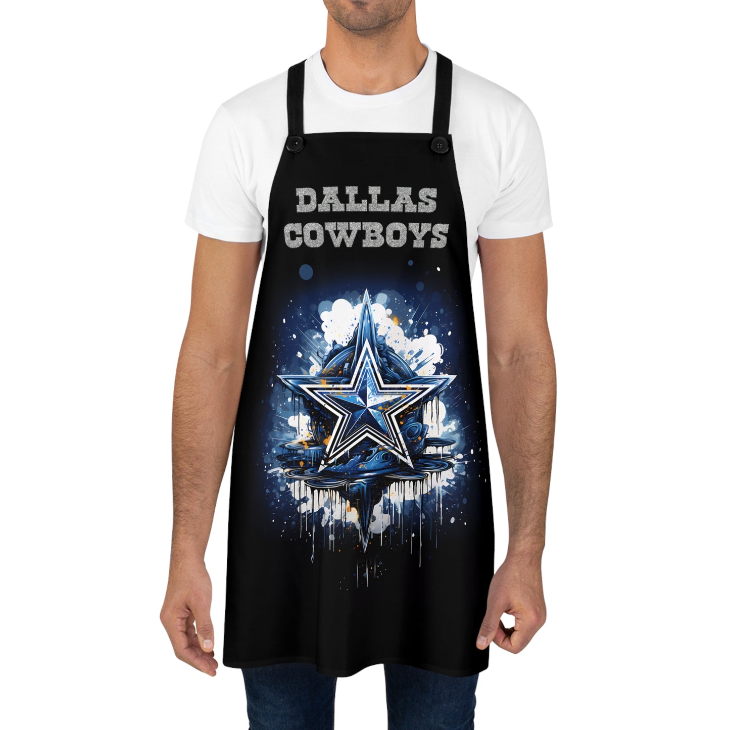 Dallas Cowboys Themed Design with Large Star - Kitchen Chef Apron