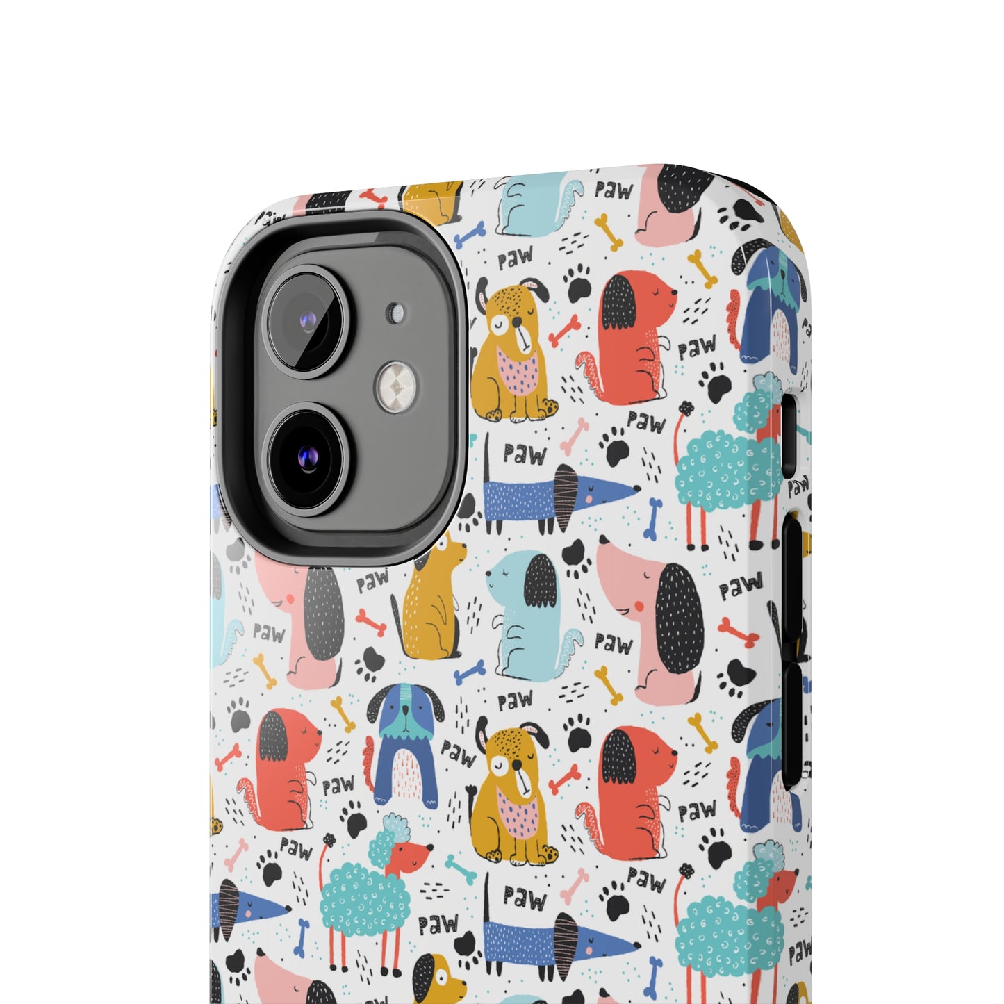 Playful Pups: Colorful Cartoon Dogs Iphone Tough Phone Case