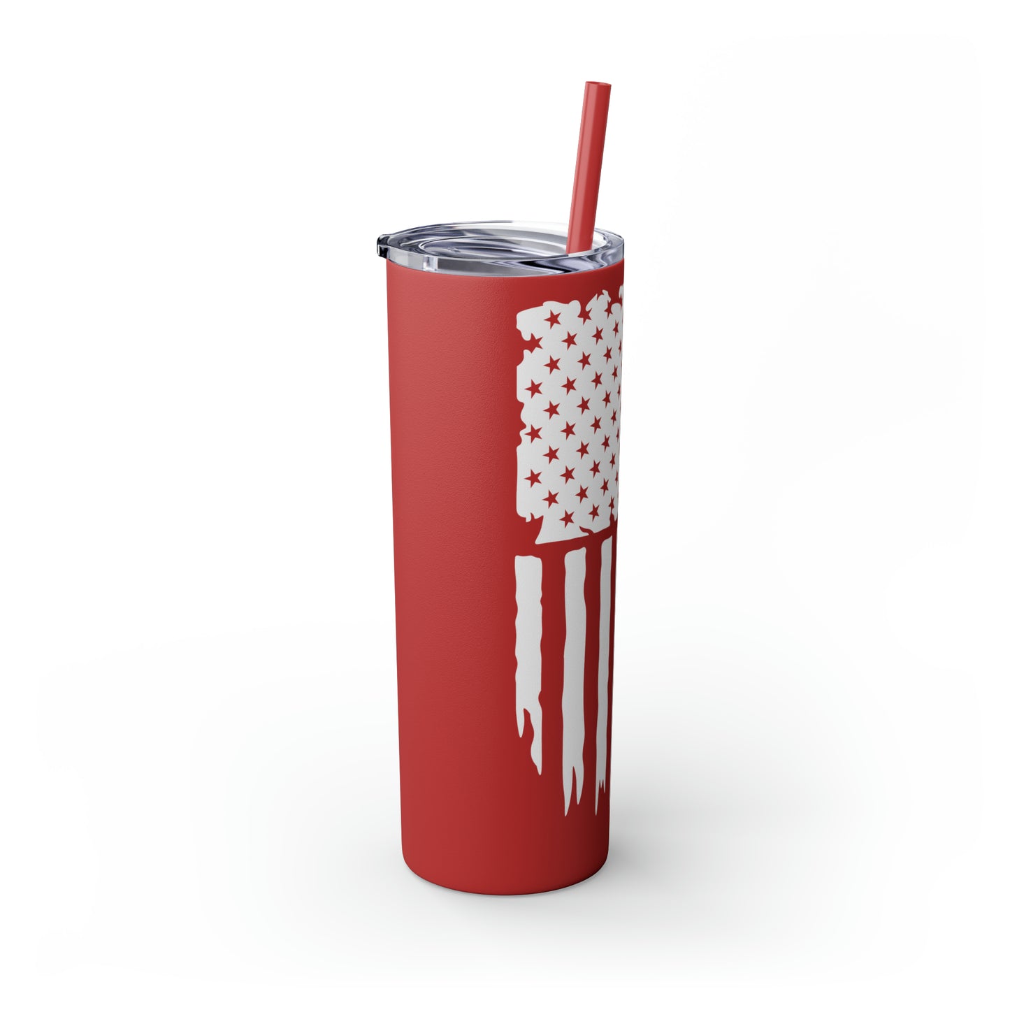 American Flag with Realtor - White 20oz Skinny Tumbler with Straw