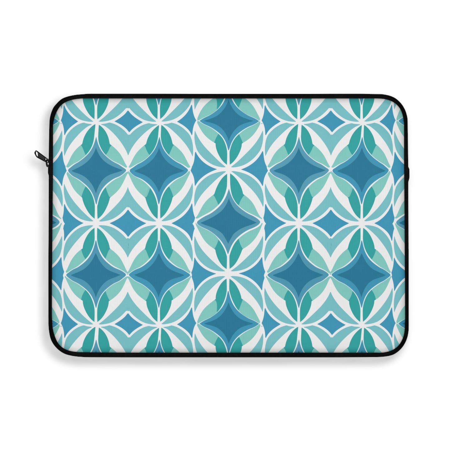 Retro Abstract Blue, Teal, and Aqua Pattern Laptop or Ipad Protective Sleeve 3 Sizes Available