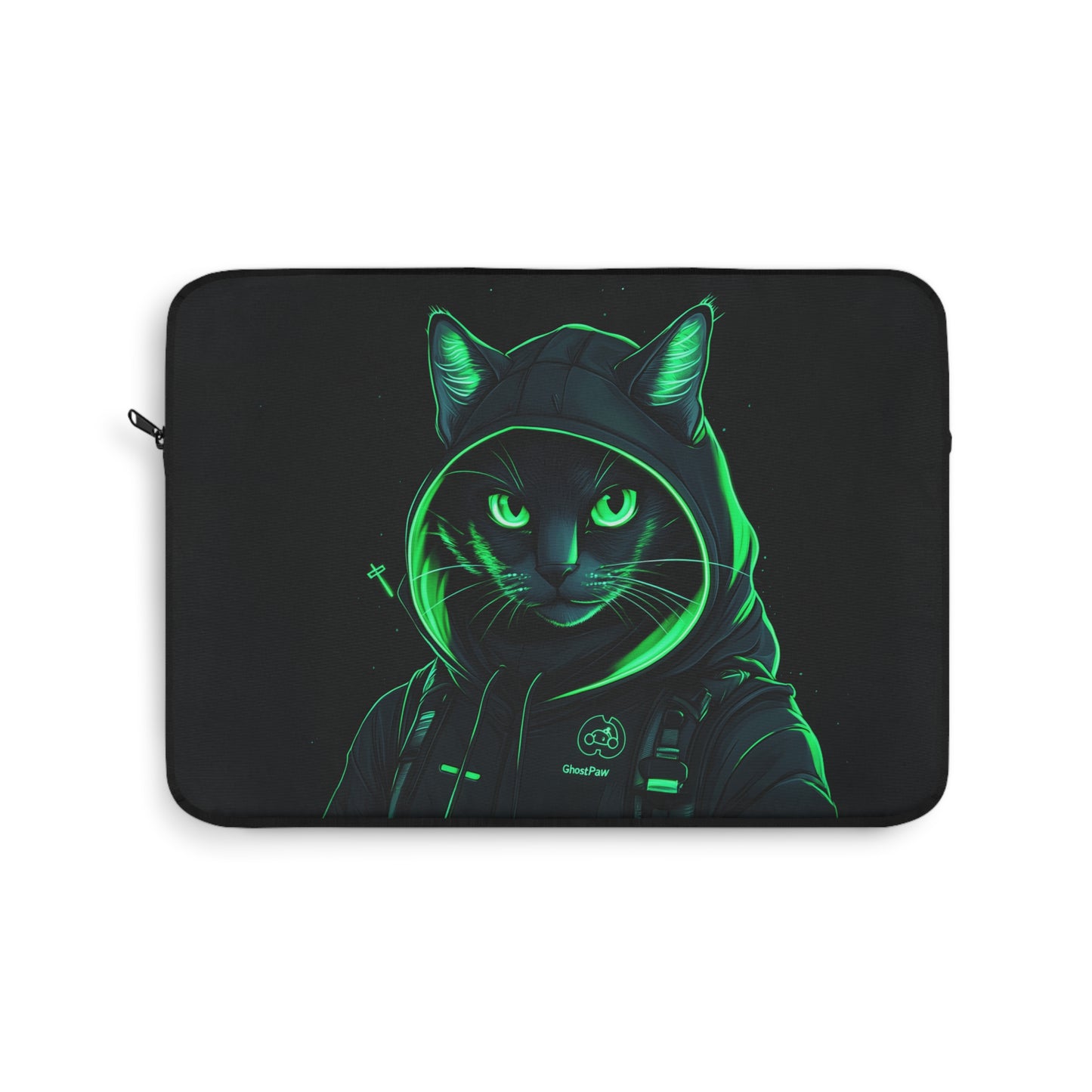 Neon Nightcrawler Cyber Stealth Cat  Laptop or Ipad Protective Sleeve 3 Sizes Available