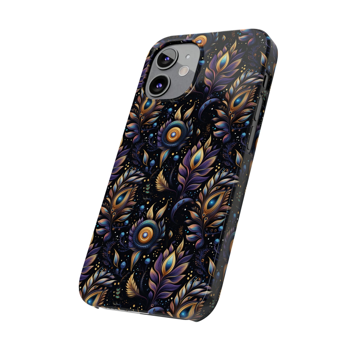 Mystical Enchanted Leaves and Celestial Stars Iphone 15-12 Slim Phone Case