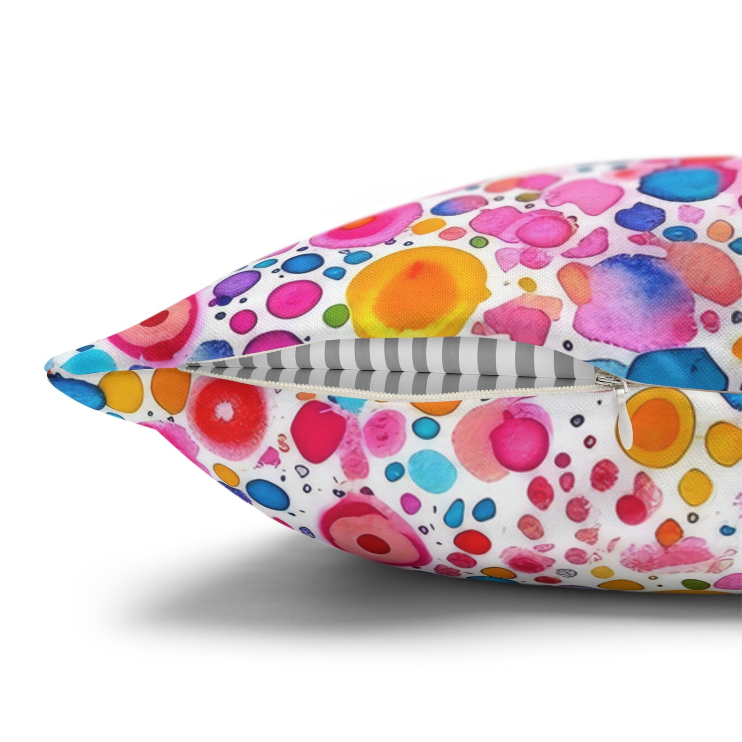 Prismatic Splatter: Rainbow Watercolor Explosion Spun Polyester Square Pillowcase 4 Sizes