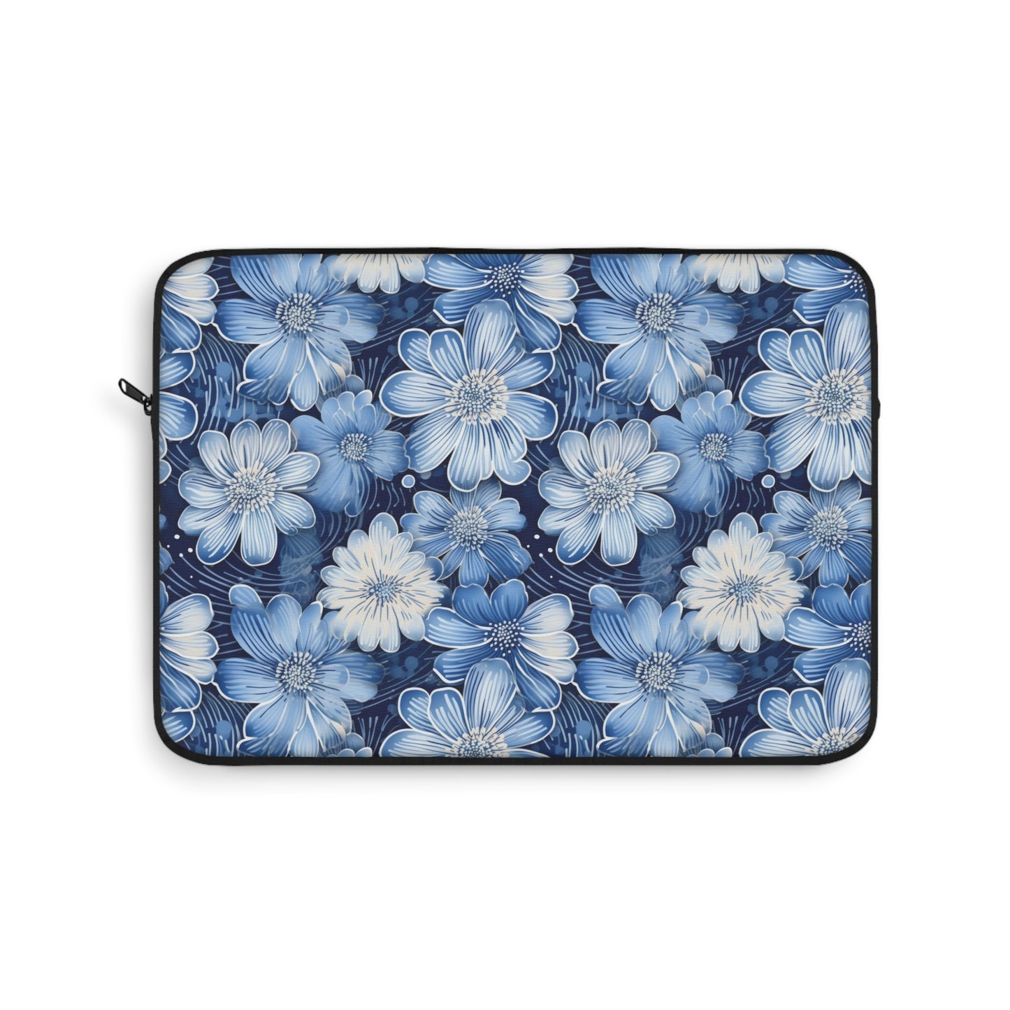 Watercolor Blossom in Blue and White Laptop or Ipad Protective Sleeve 3 Sizes Available