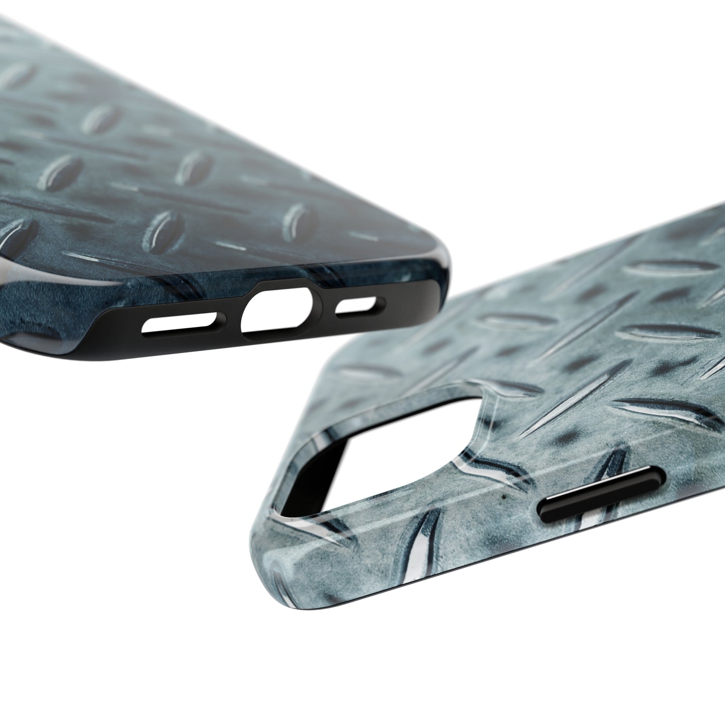 Blue Steel Diamond Plate Design Iphone Tough Phone Case