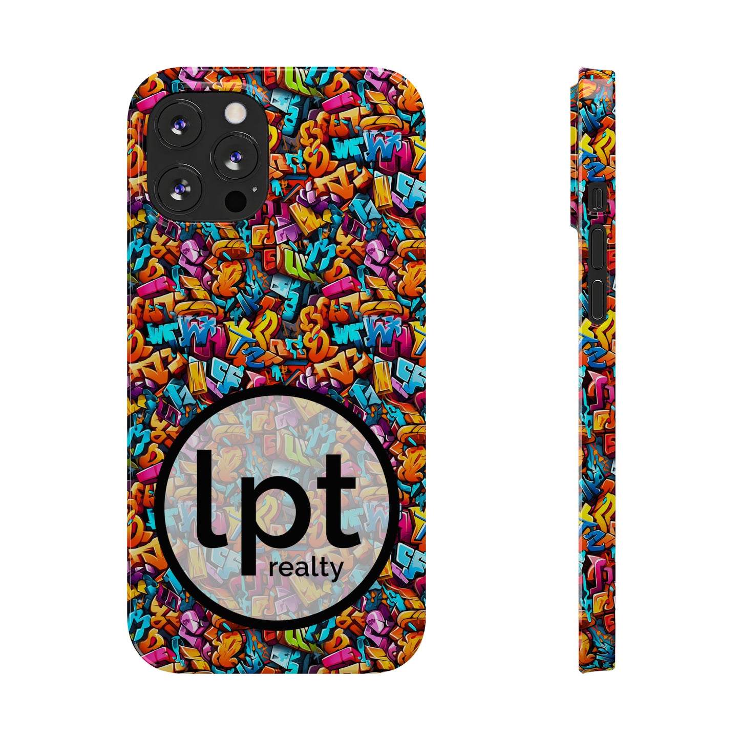 LPT Realty Logo -  3D Street Art Graffiti Design Iphone 15-12 Slim Phone Case