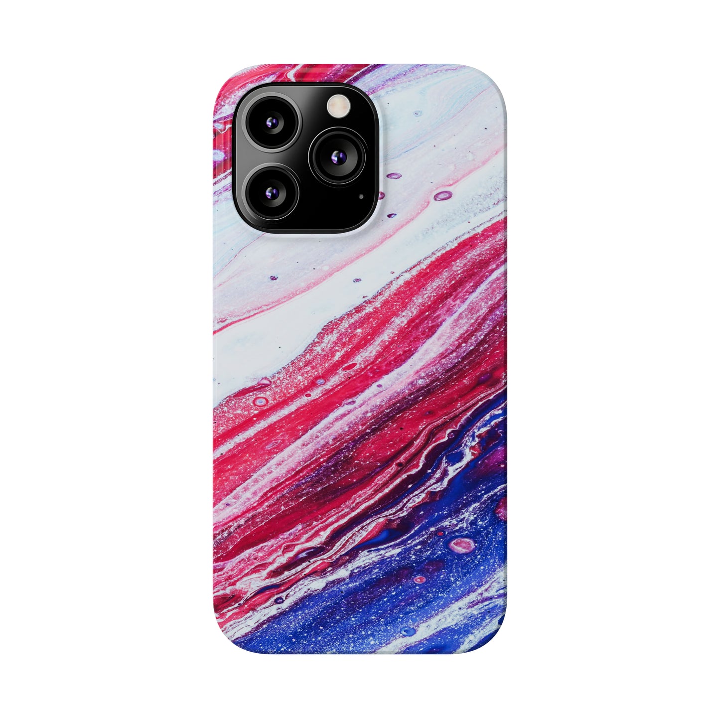 Red White and Blue Alcohol Ink Design Iphone 15-12 Slim Phone Case