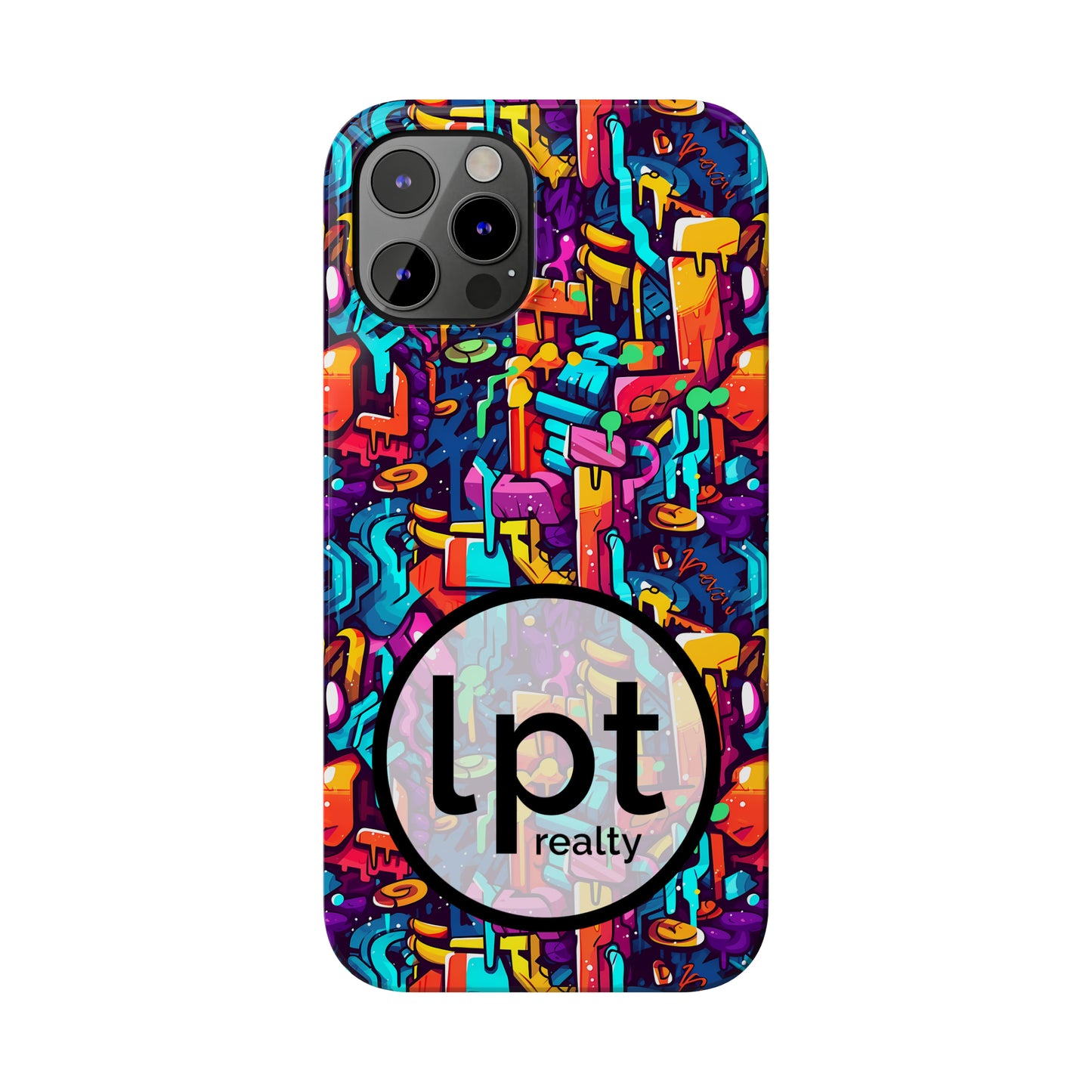 LPT Realty Logo -  3D Abstract Colorful Street Graffiti Art Design Iphone 15-12 Slim Phone Case