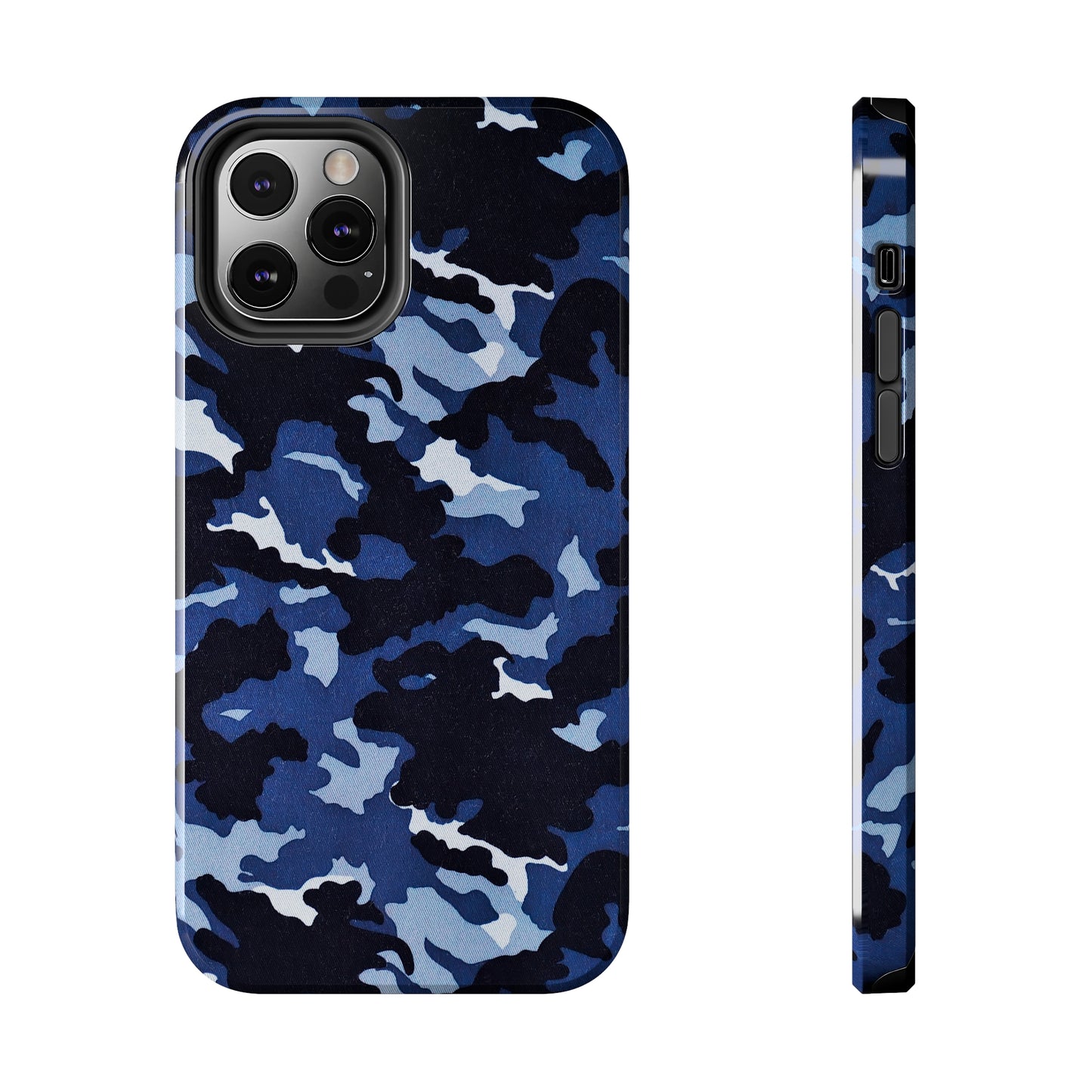 Deep Sea Concealment: Navy Blue Camouflage Iphone Tough Phone Case