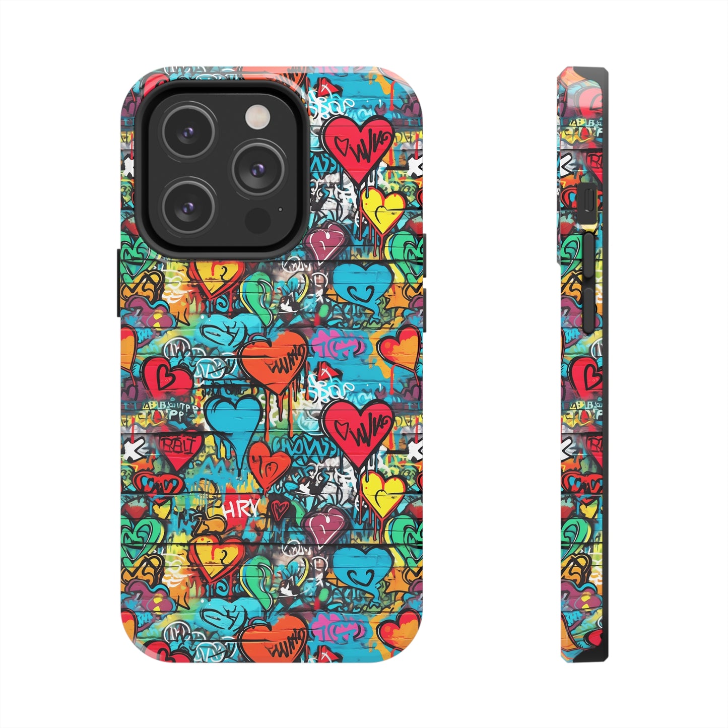 Street Art Graffiti Hearts Design Iphone Tough Phone Case