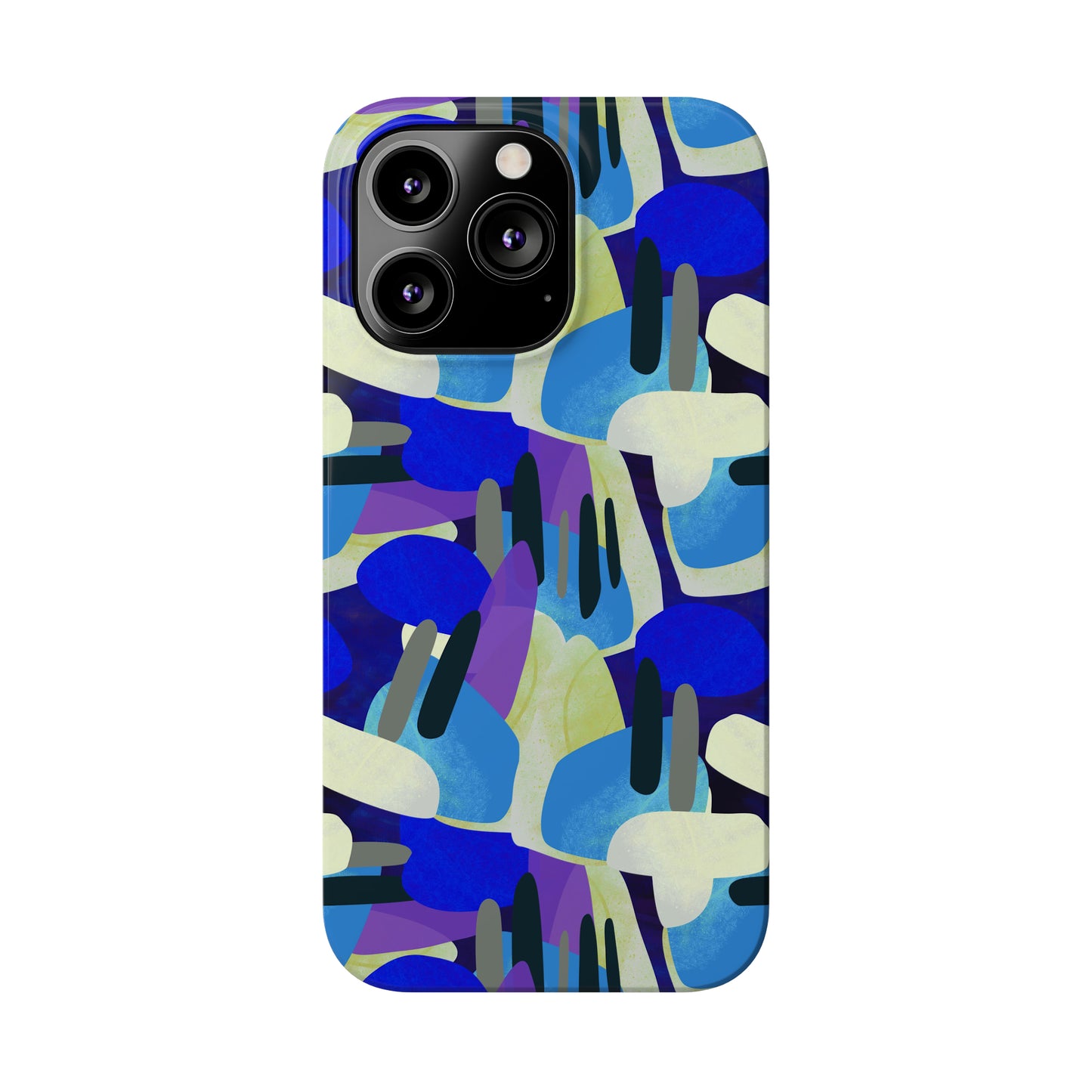 Blue, Purple and Green Abstract Design Iphone 15-12 Slim Phone Case