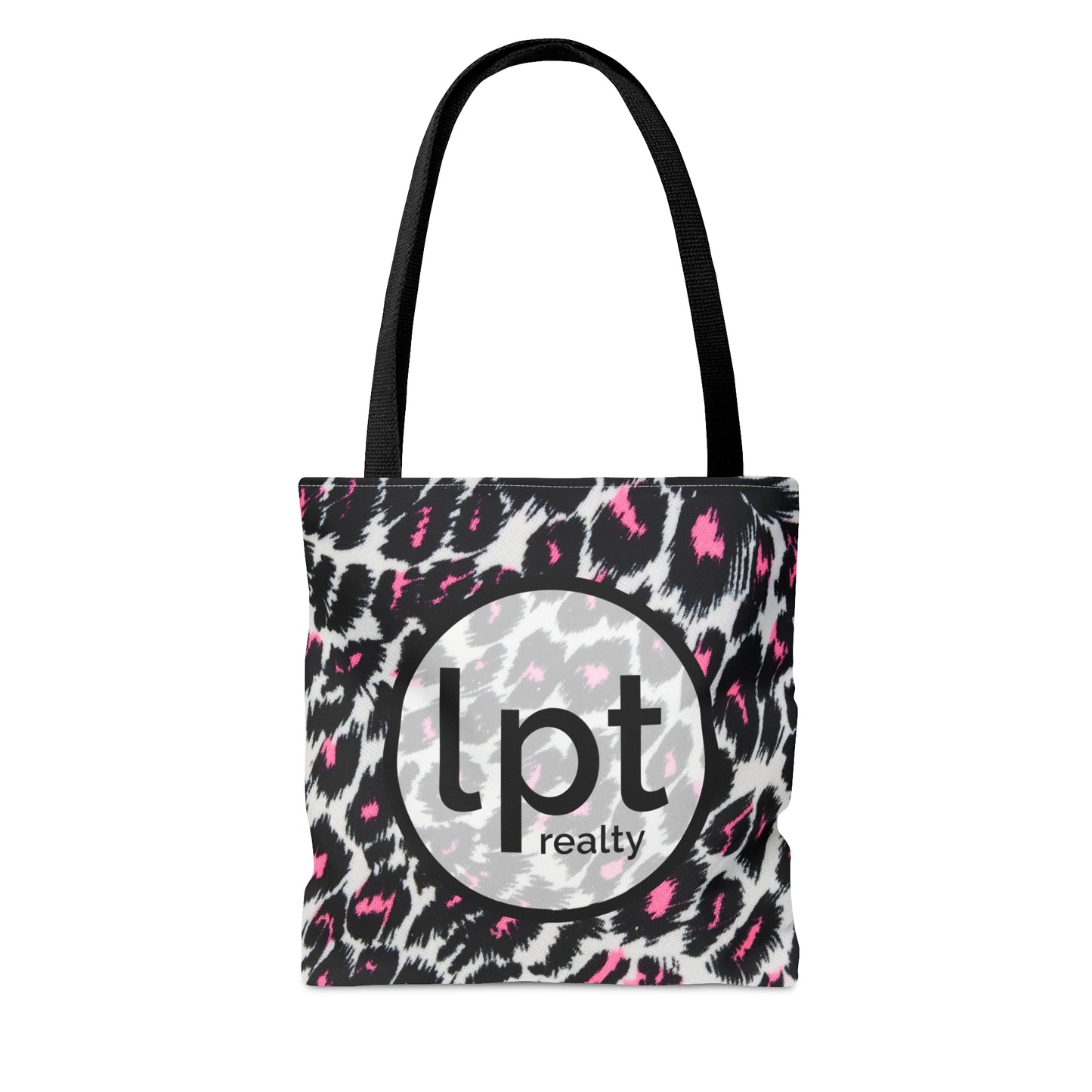 LPT Realty Logo with Fierce Femininity Pink and Black Leopard Print - Canvas Tote 3 Sizes