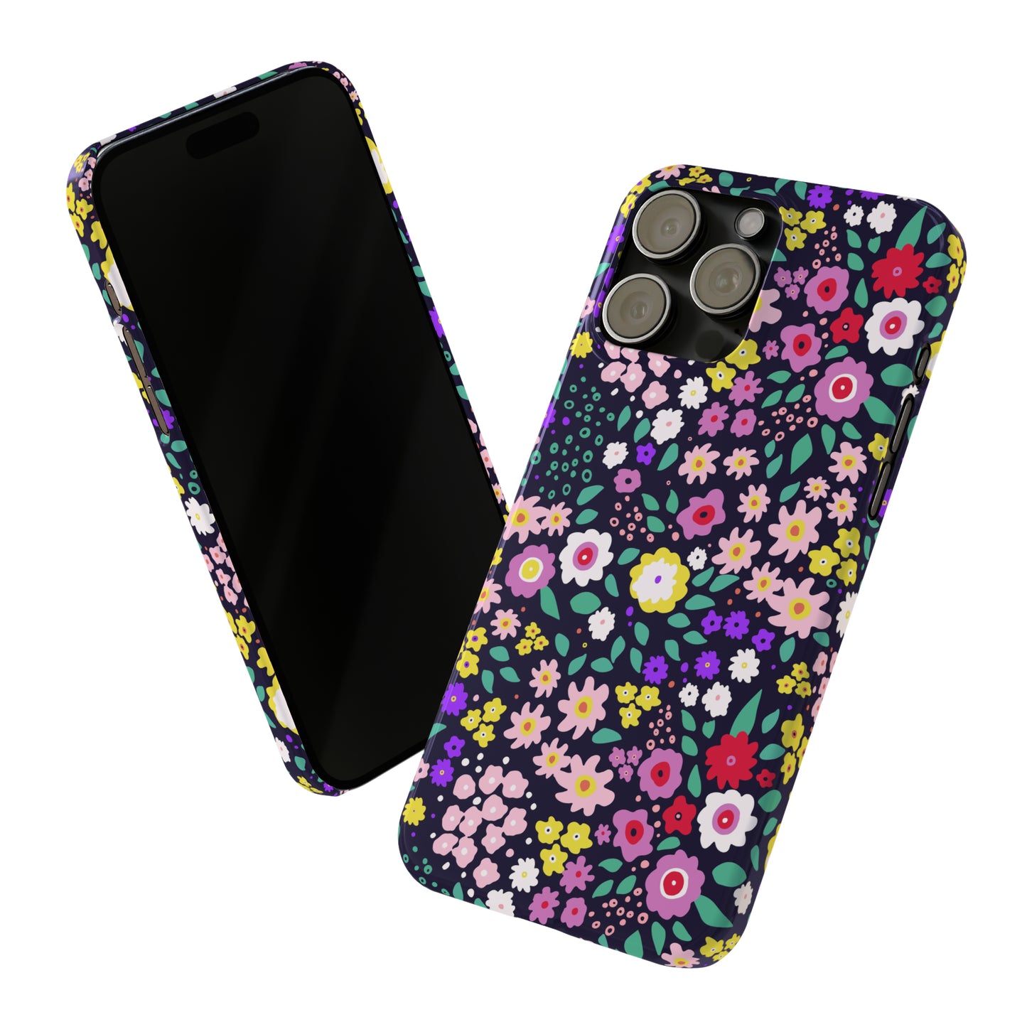 Tiny Colorful Flowers Iphone 15-12 Slim Phone Case