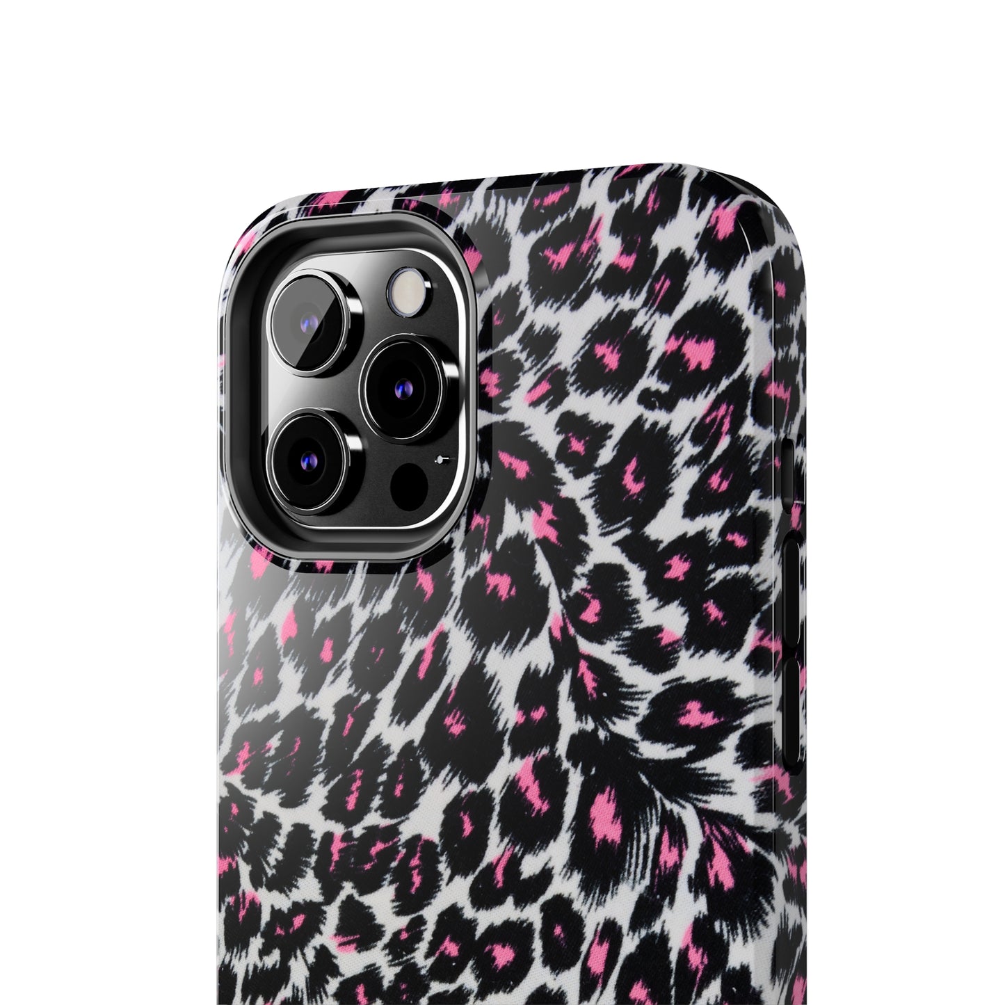 Fierce Femininity Pink and Black Leopard Print Iphone Tough Phone Case