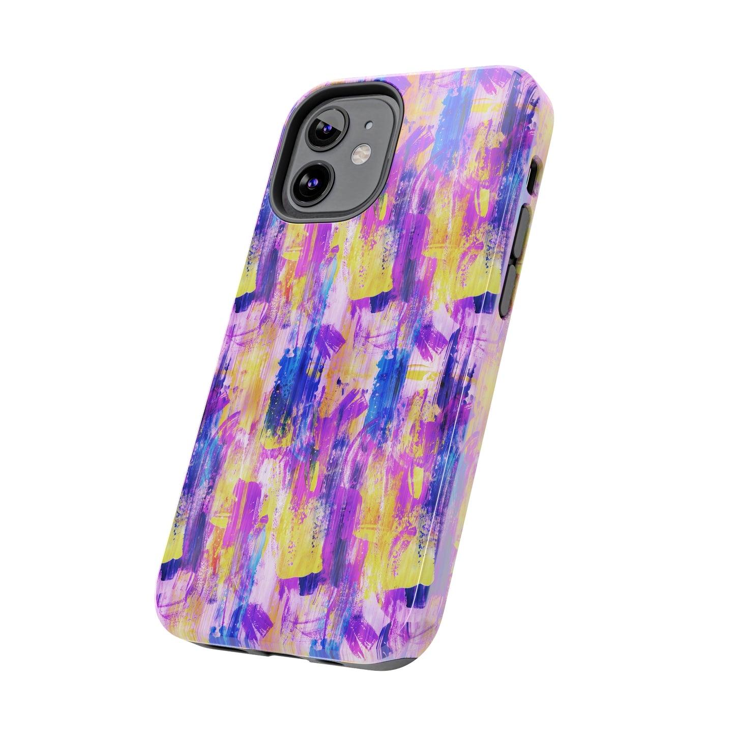 Pink & Yellow Spring Painted Abstract Iphone Tough Phone Case