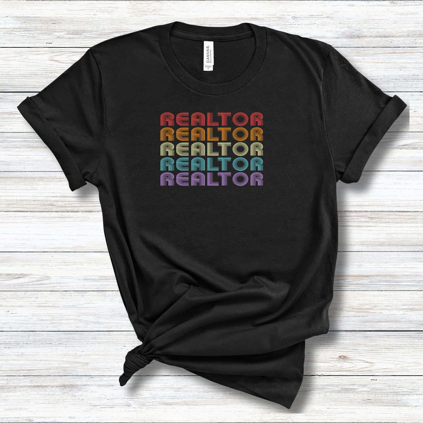 Retro Rainbow Realtor Design - Short Sleeve T-Shirt XS-5XL