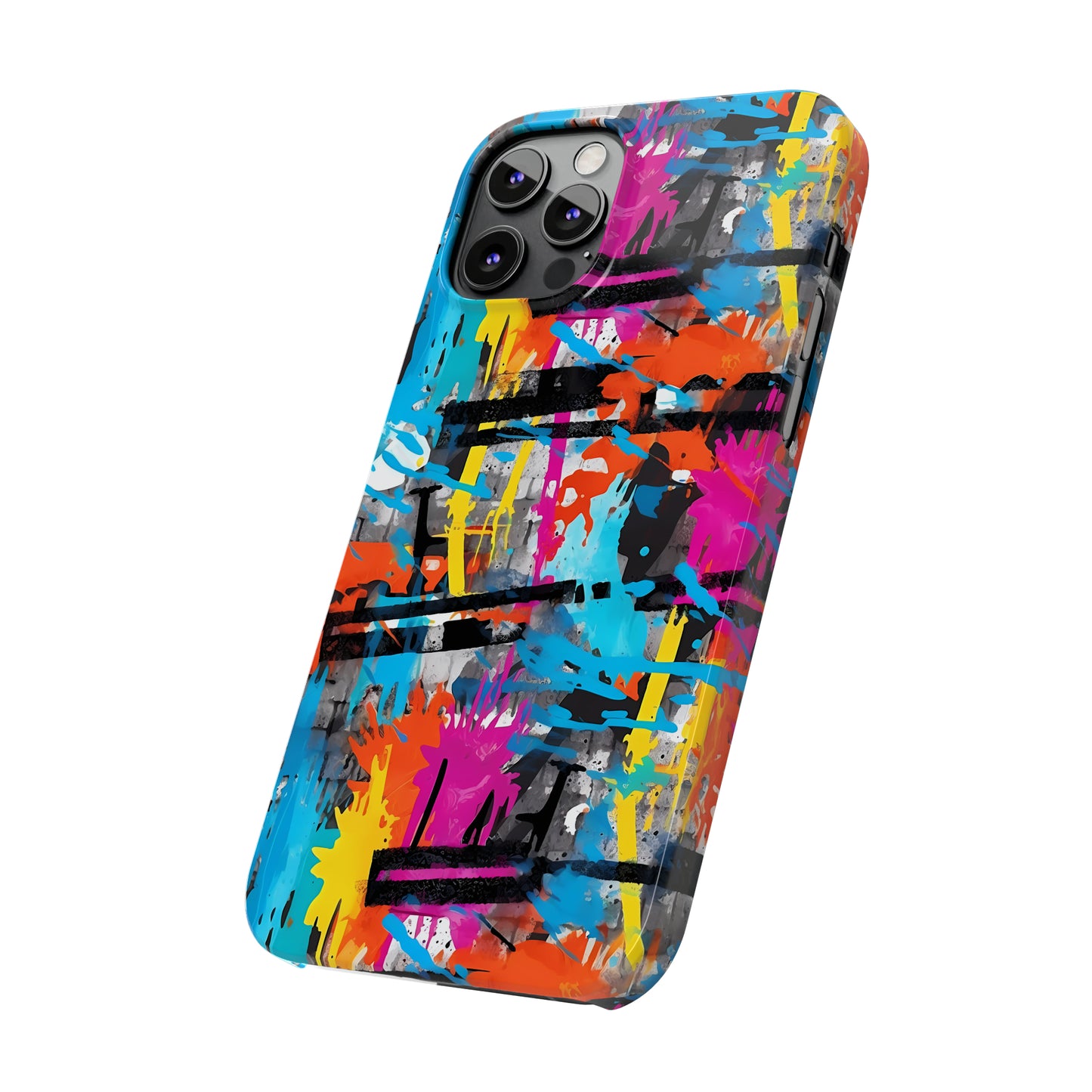 Rainbow Color Abstract Graffiti Design Iphone 15-12 Slim Phone Case