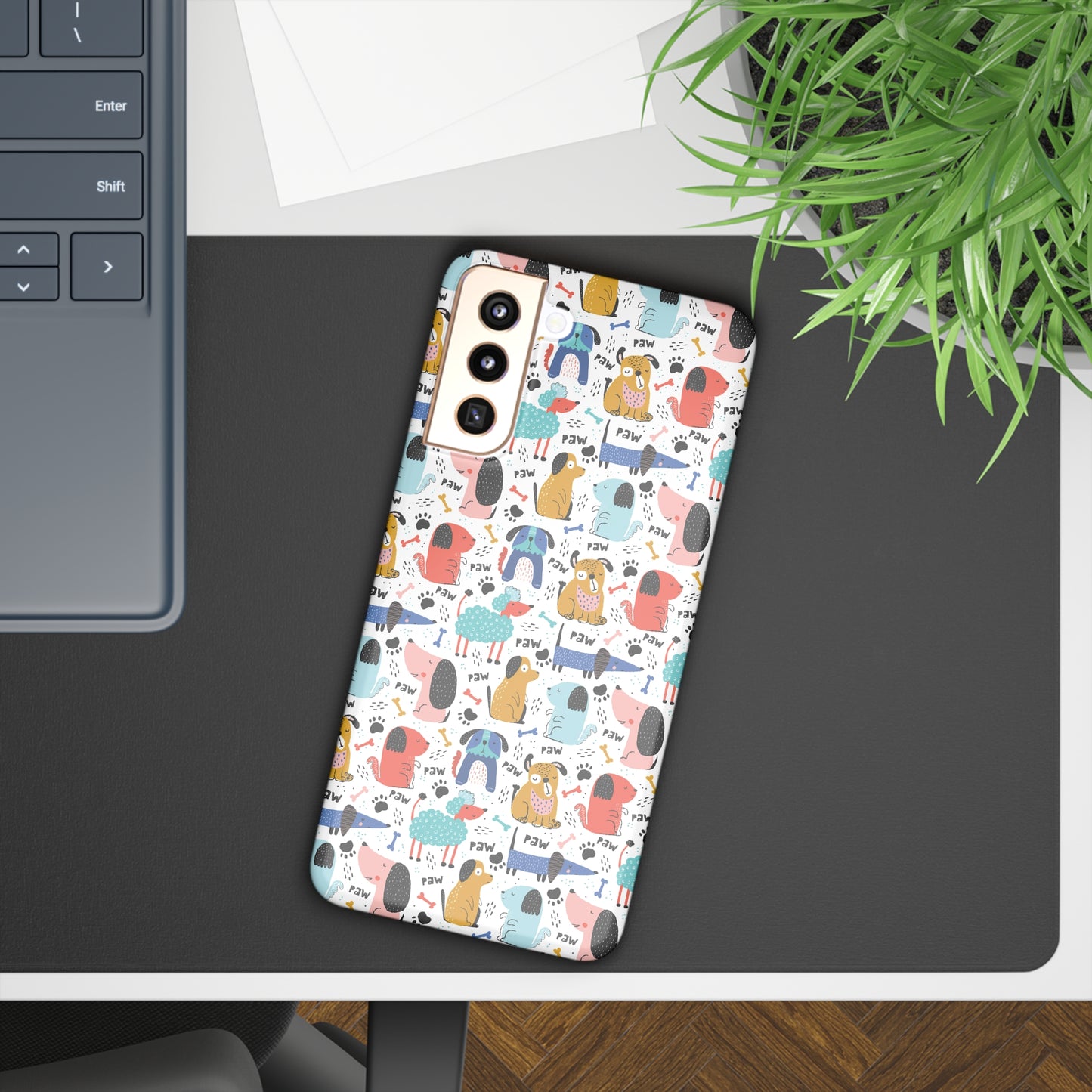 Playful Pups: Colorful Cartoon Dogs Samsung Slim Cases