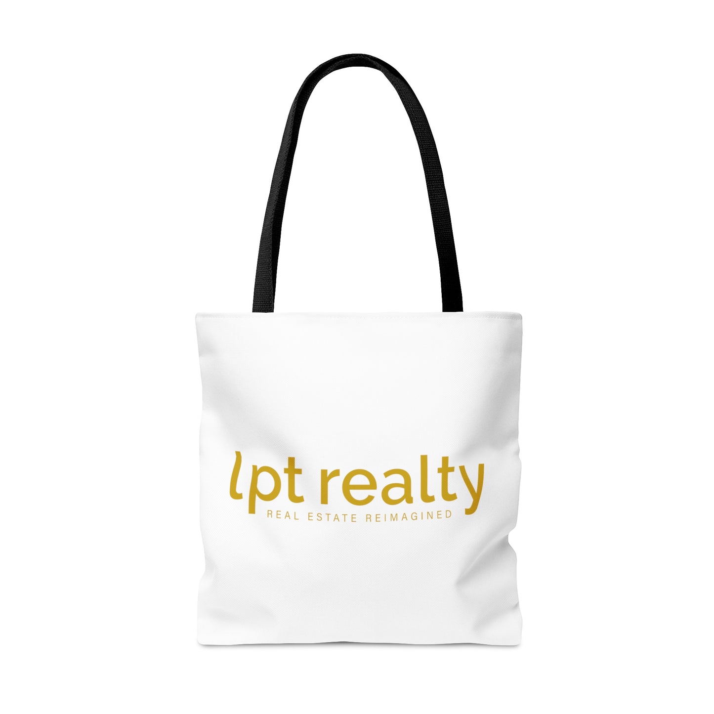 LPT Realty Logo's on Both Sides in Gold - Canvas Tote 3 Sizes