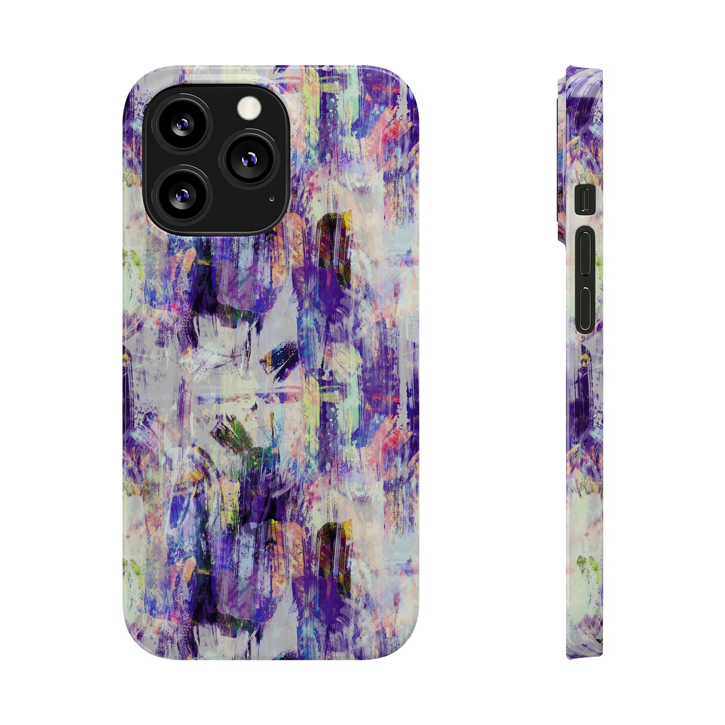 Purple Spring Painted Abstract Iphone 15-12 Slim Phone Case