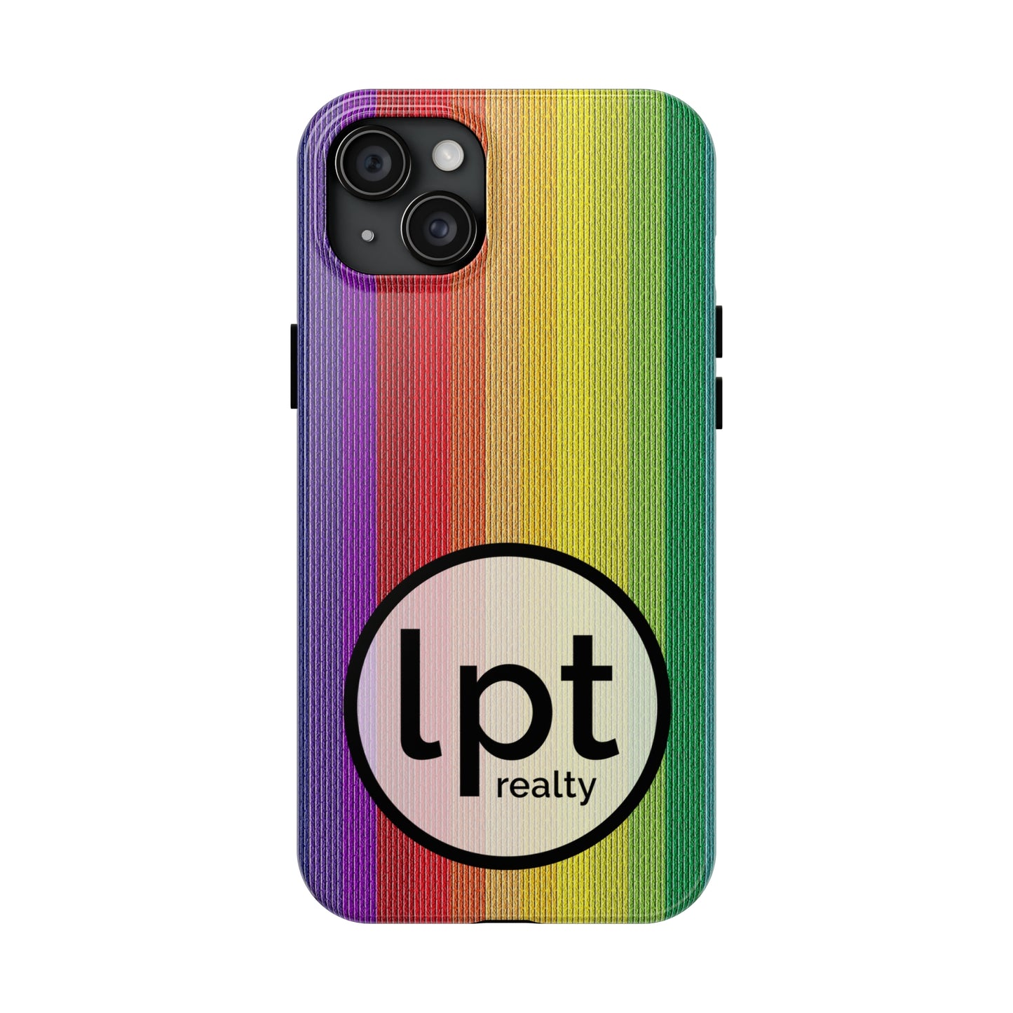 LPT Realty Logo -  Rainbow Stripe Design Iphone Tough Phone Case