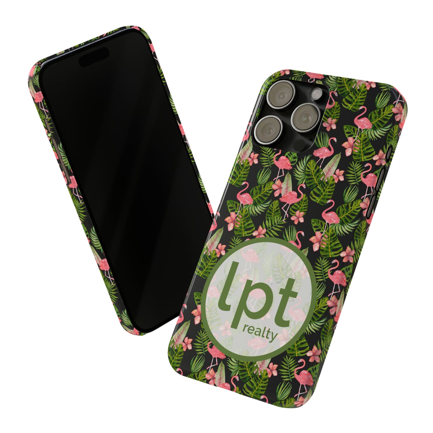 LPT Realty Logo -  Tropical Flamingos Iphone 15-12 Slim Phone Case