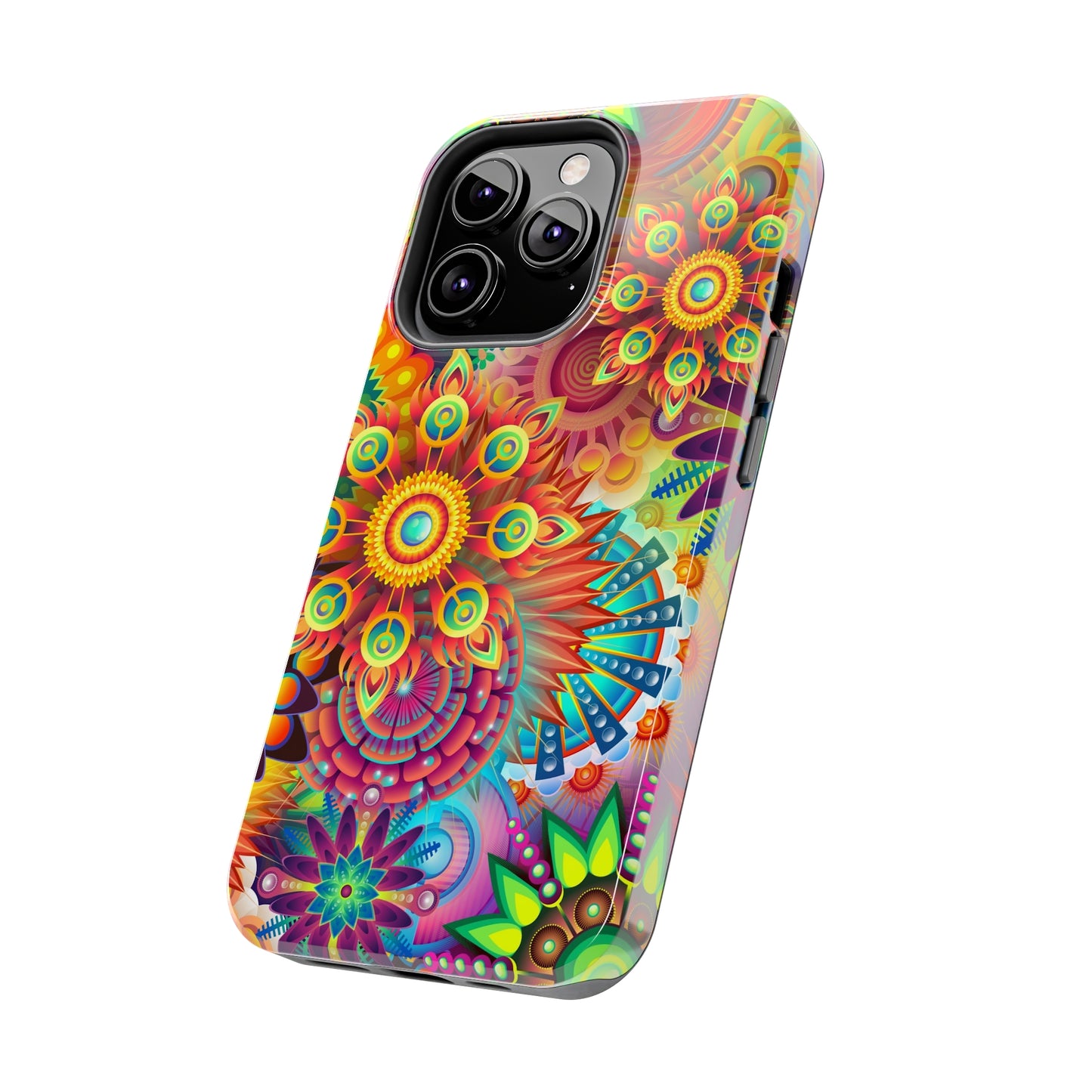 Rainbow Flower Power Design Iphone Tough Phone Case