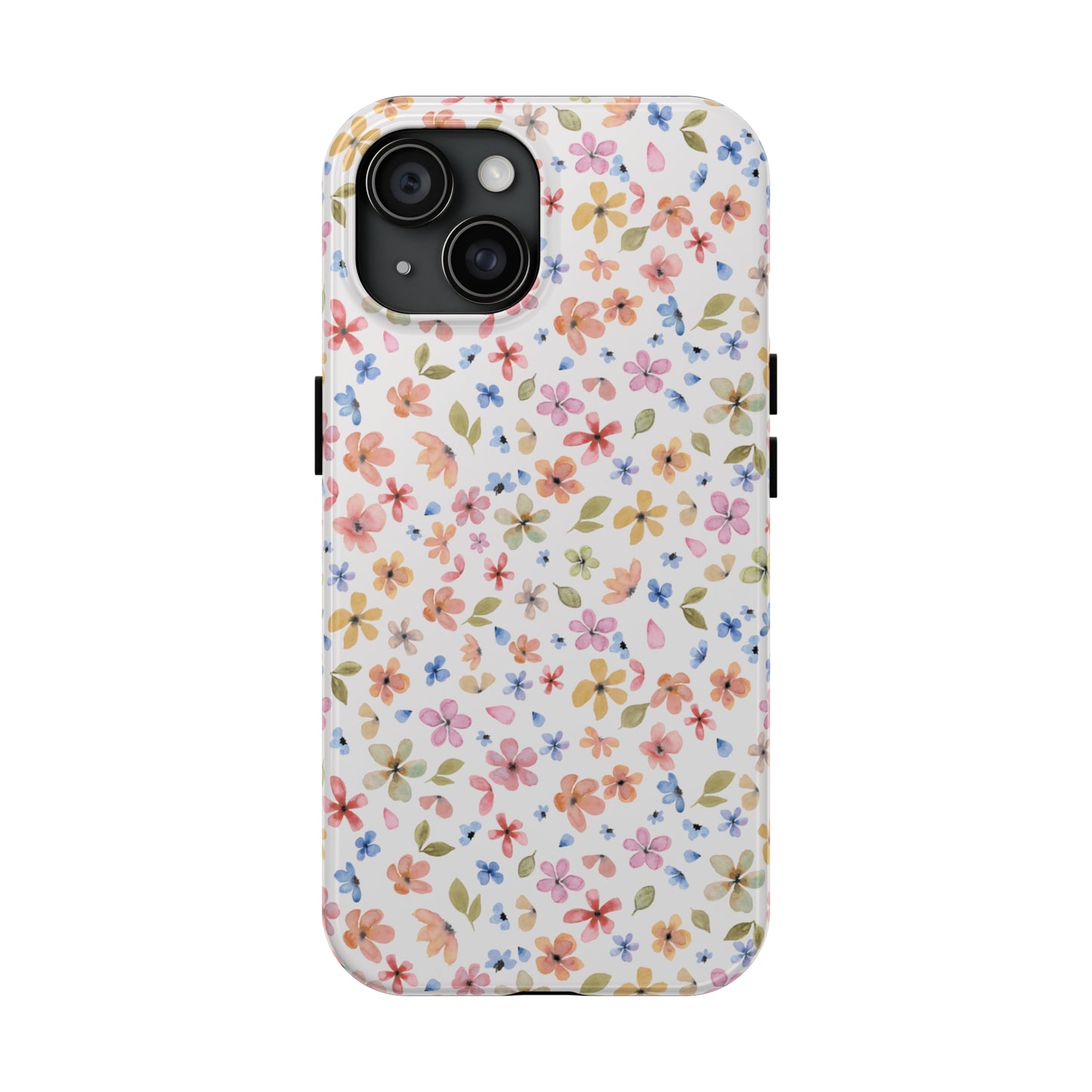 Tiny Pink, Yellow and Blue Flowers Iphone Tough Phone Case