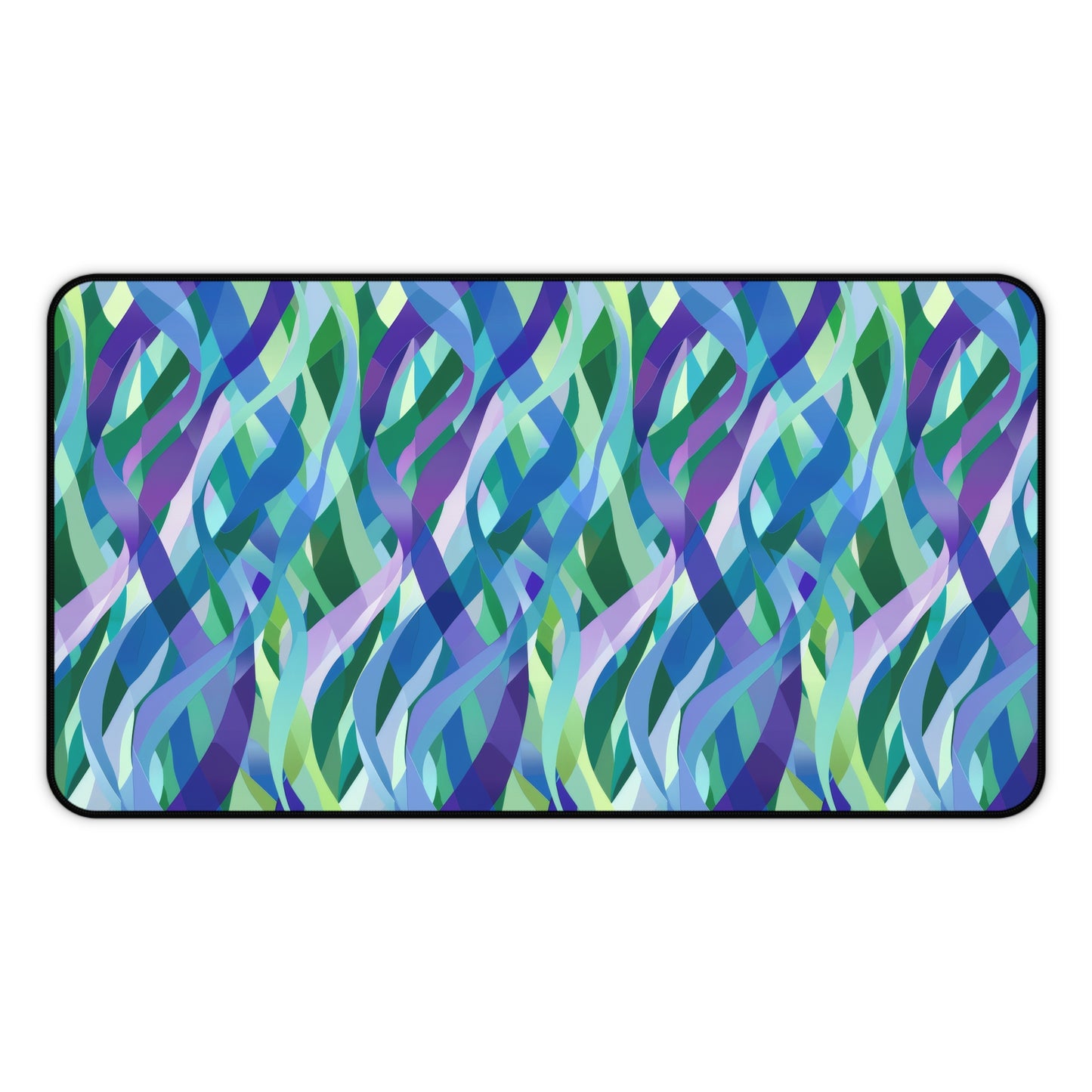 Vibrant Purple Blue and Green Ribbons Extended Gaming Mouse Pad  Desk Mat  - 3 Sizes