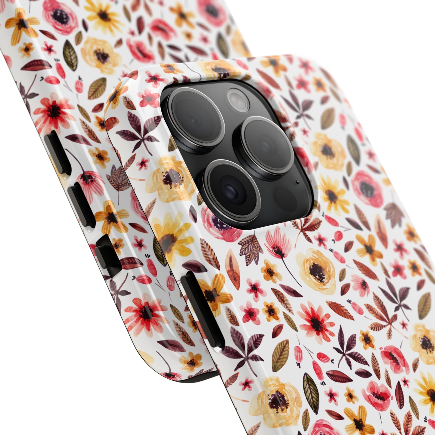 Pink & Yellow Spring Flowers Iphone Tough Phone Case