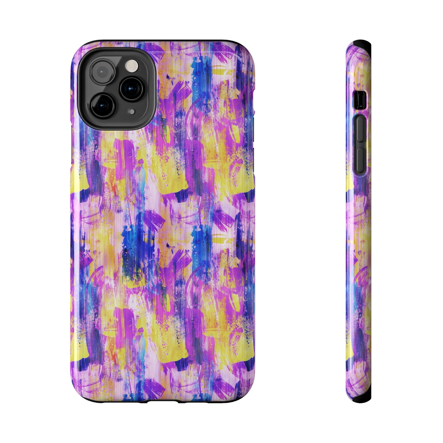 Pink & Yellow Spring Painted Abstract Iphone Tough Phone Case