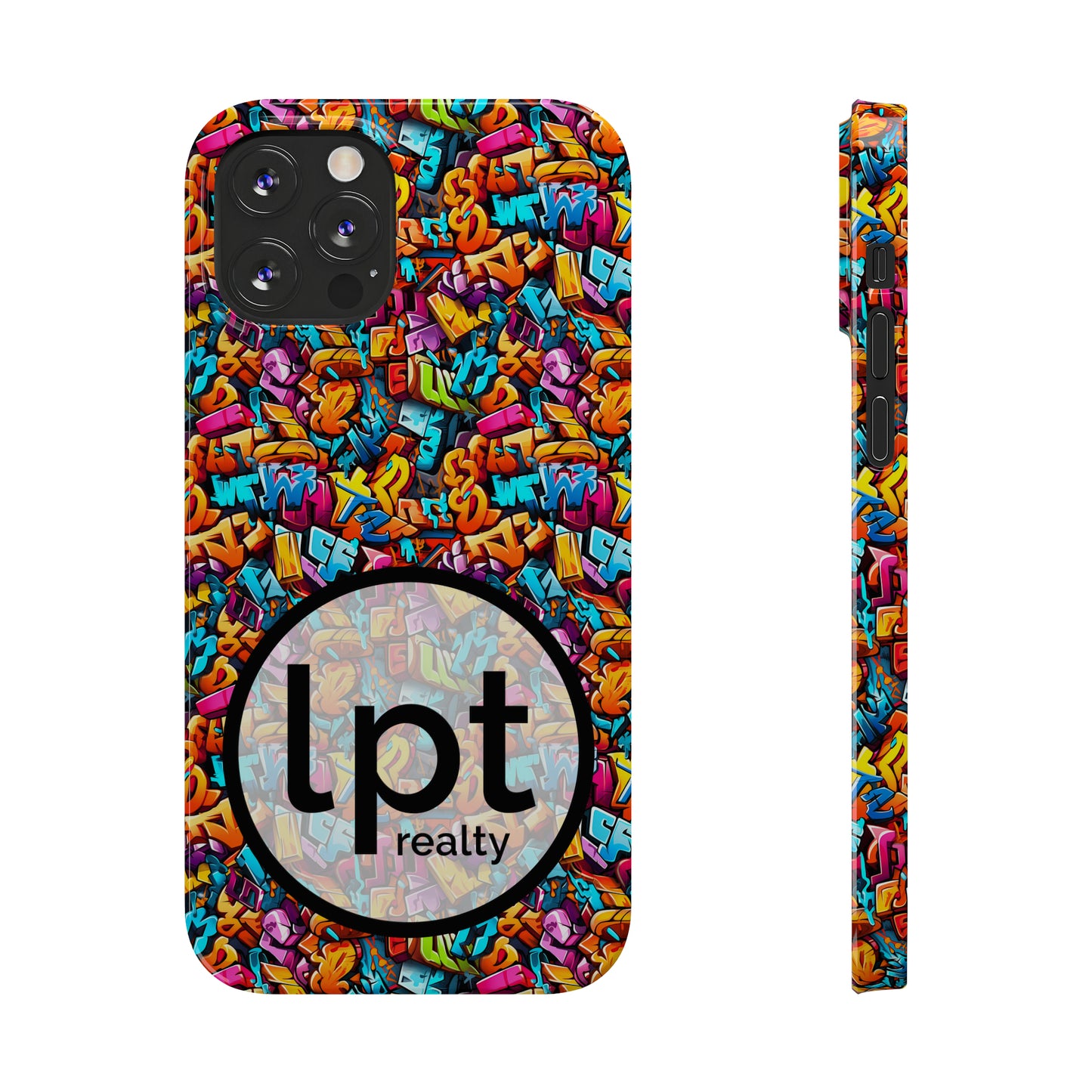 LPT Realty Logo -  3D Street Art Graffiti Design Iphone 15-12 Slim Phone Case