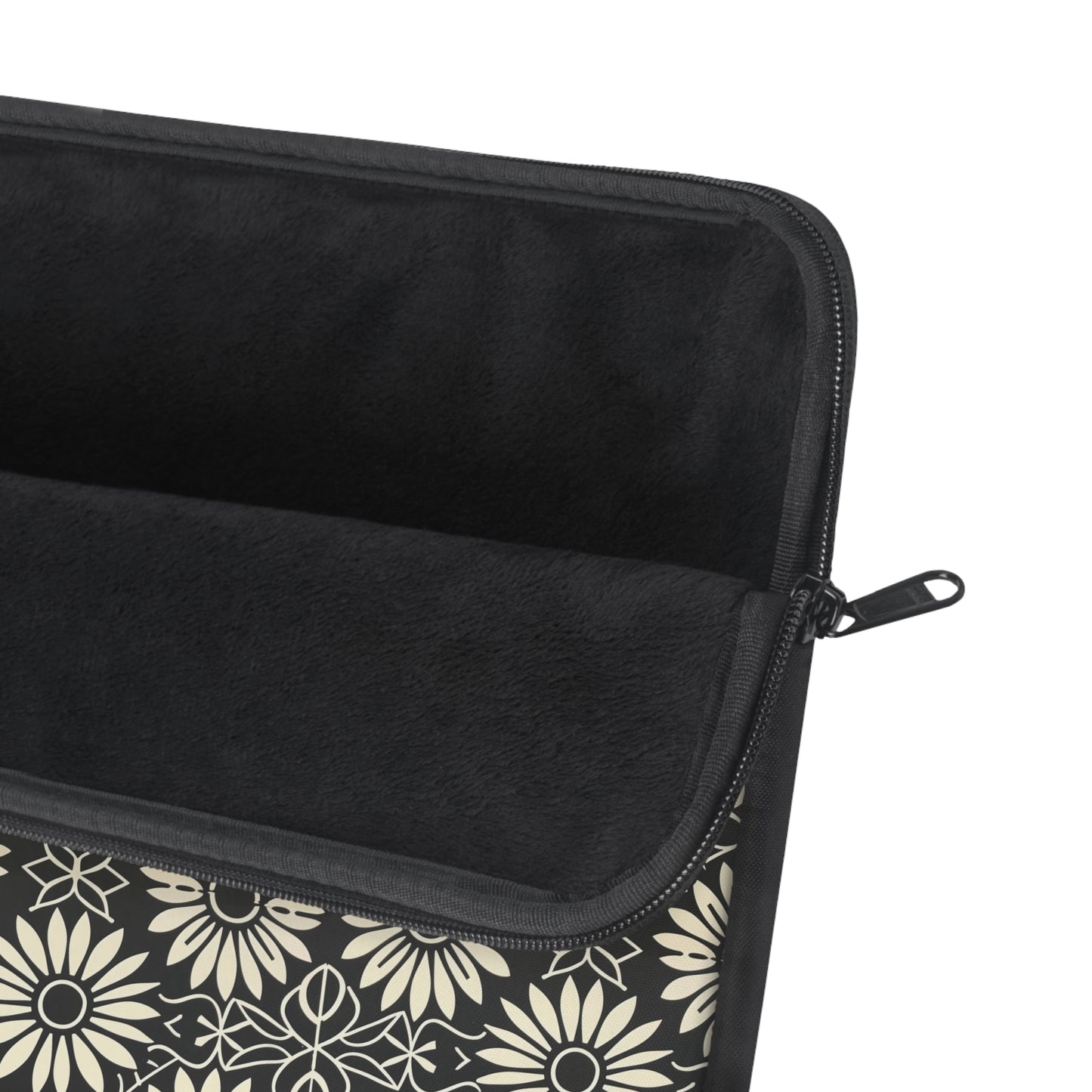 Classic Daisy Black and Off White Elegance Laptop or Ipad Protective Sleeve 3 Sizes Available