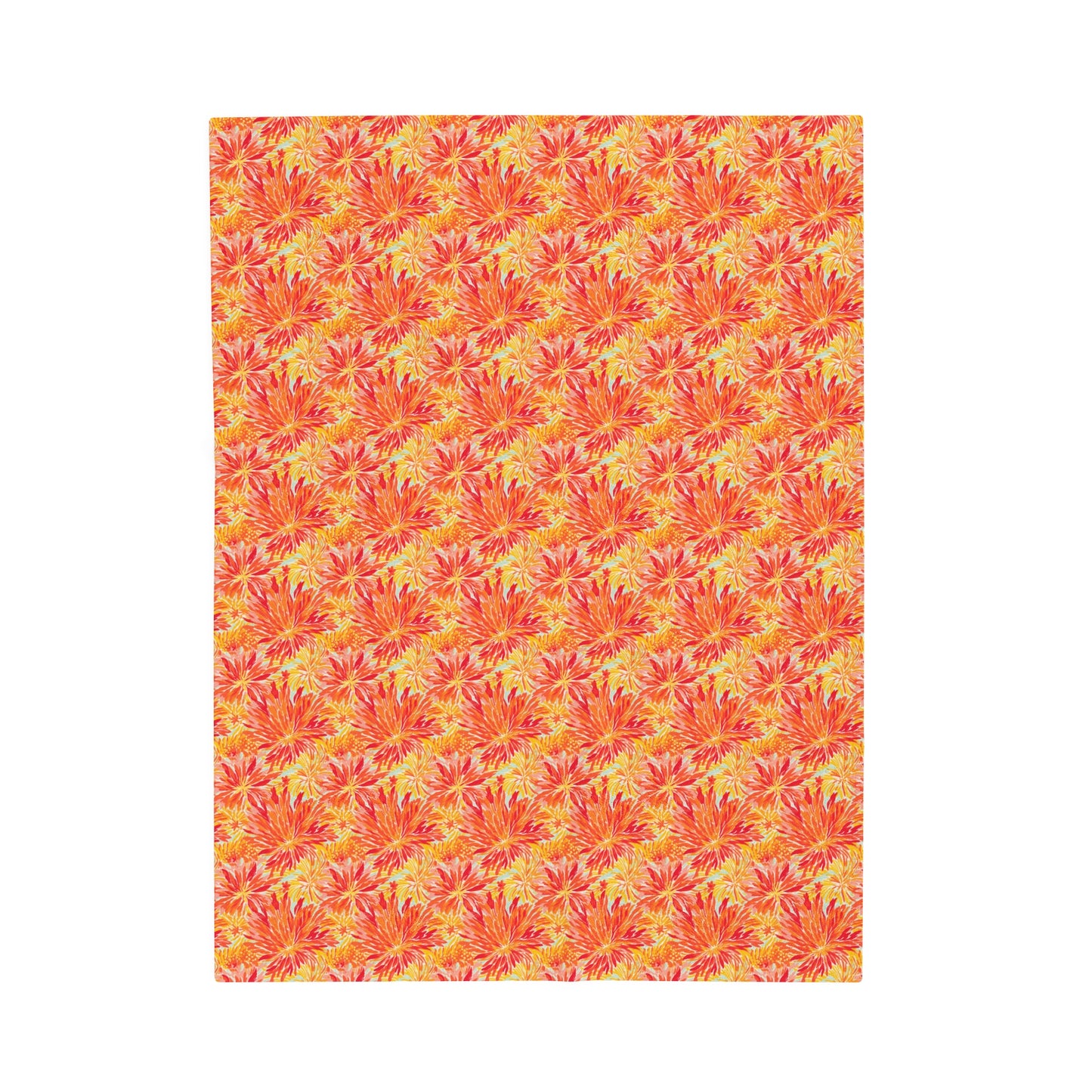 Golden Citrus Blooms: Vibrant Orange and Yellow Watercolor Flowers Velveteen Plush Blanket 3 Sizes