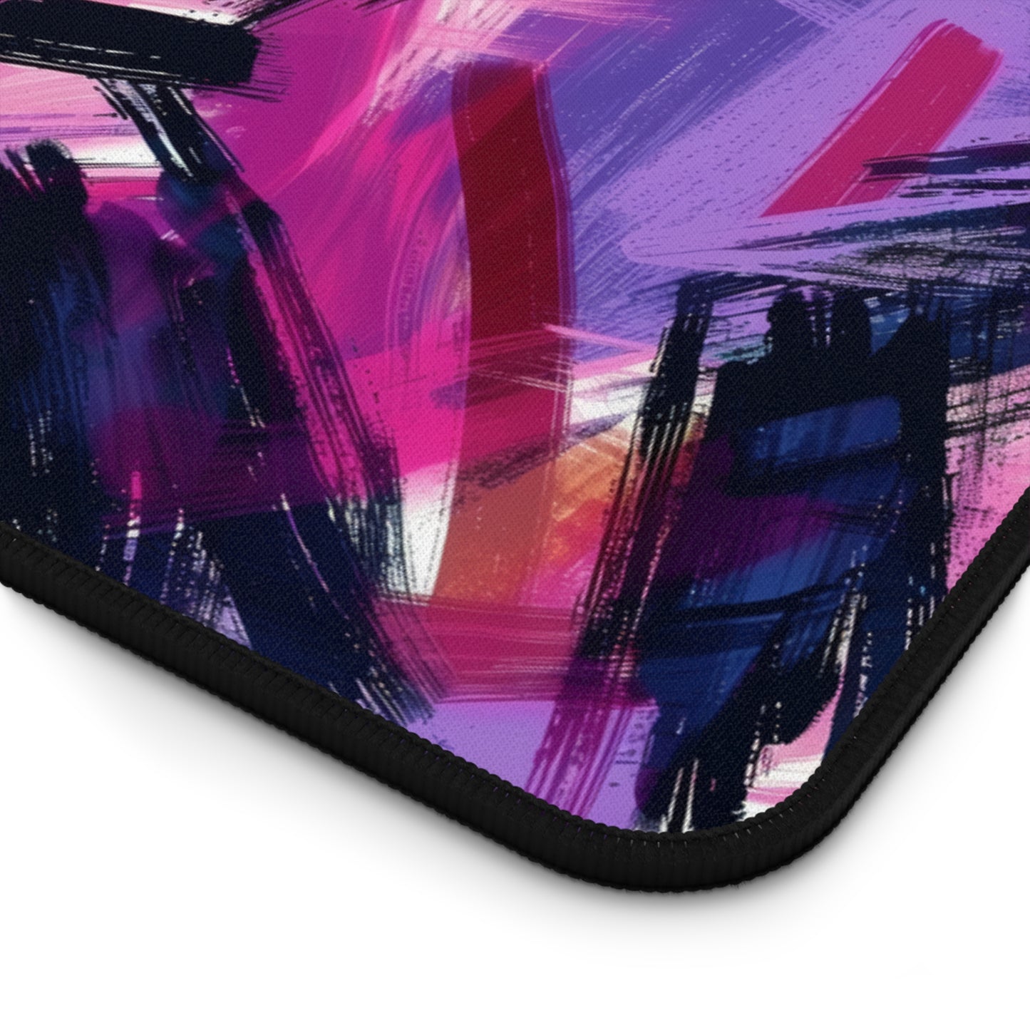 Vibrant Rebellion Brush Strokes in Hot Pink and Cool Purple on a Moody, Dark Background Extended Gaming Mouse Pad  Desk Mat  - 3 Sizes