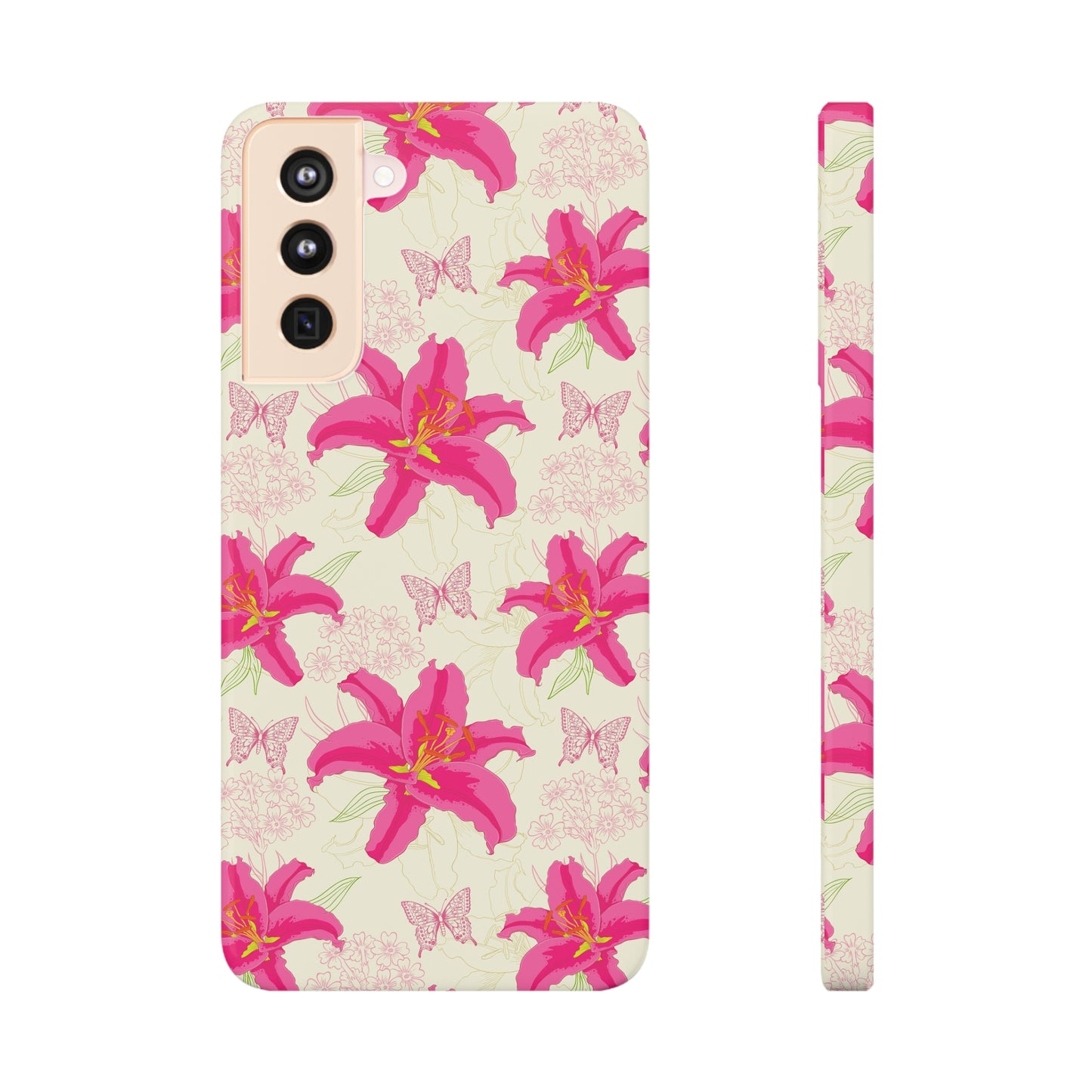 Large Lilies and Butterflies Samsung Slim Cases