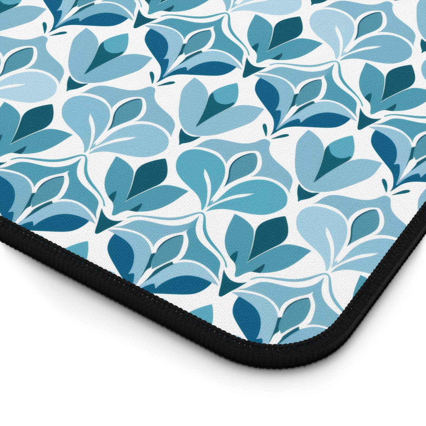 Elegant Floral Pattern in Shades of Aqua and Teal, Forming Graceful Botanical Motifs Gaming Mouse Pad  Desk Mat  - 3 Sizes