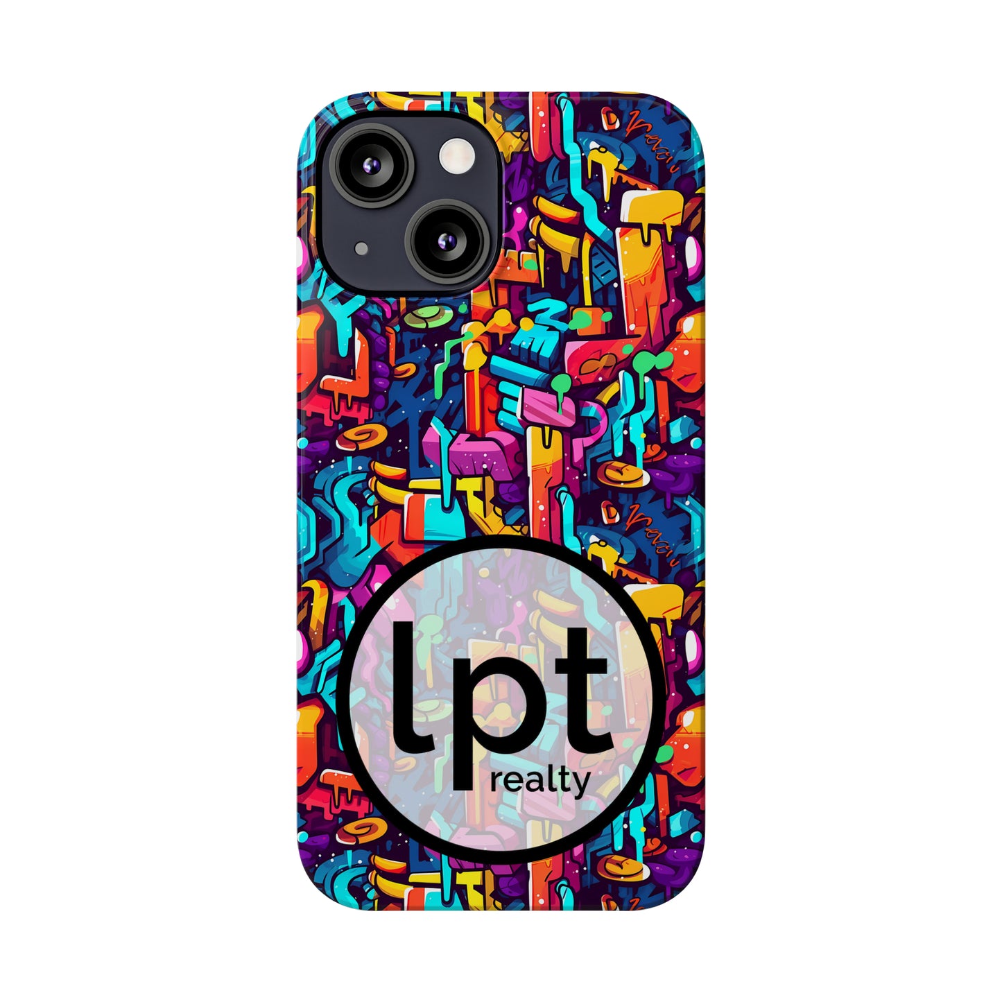 LPT Realty Logo -  3D Abstract Colorful Street Graffiti Art Design Iphone 15-12 Slim Phone Case