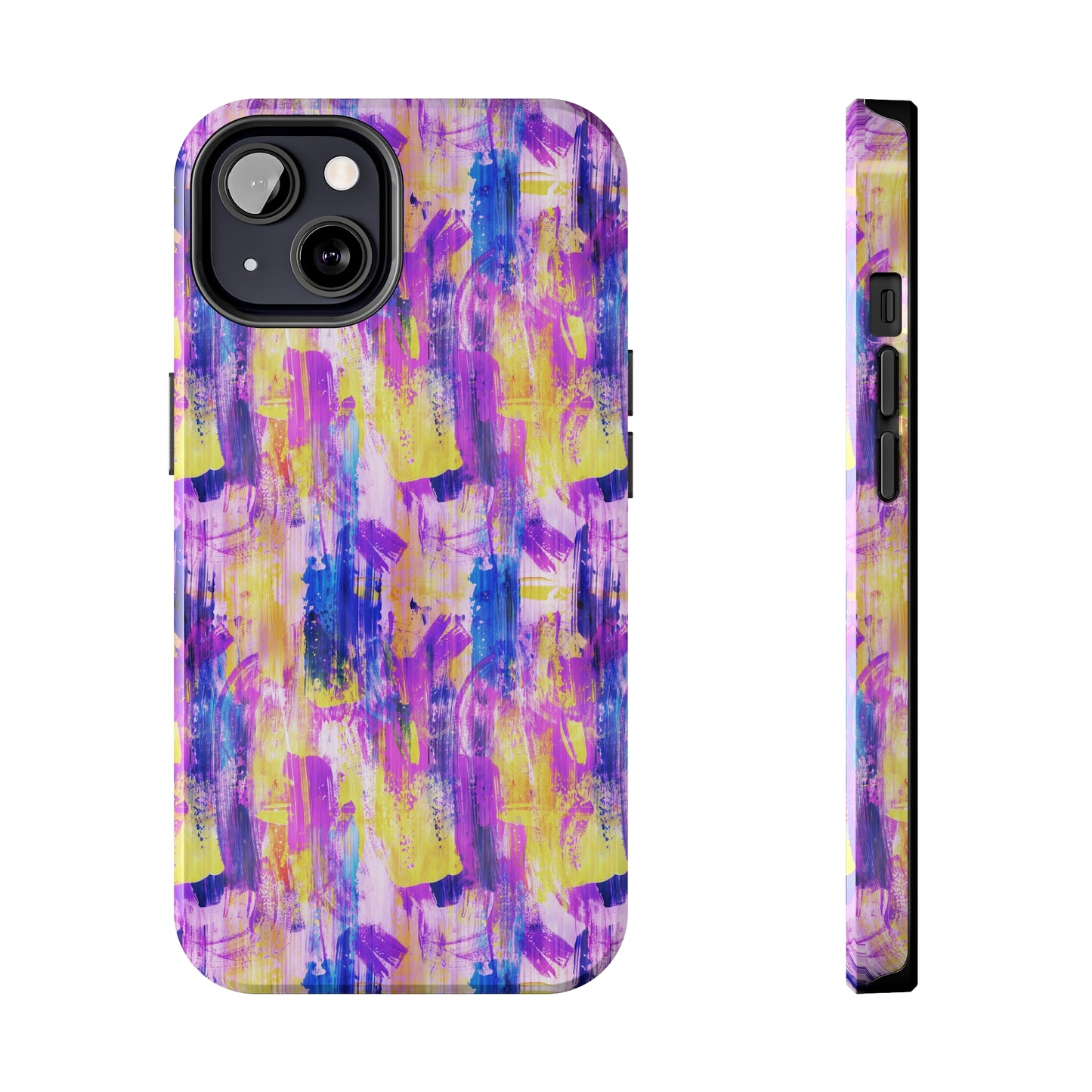 Pink & Yellow Spring Painted Abstract Iphone Tough Phone Case