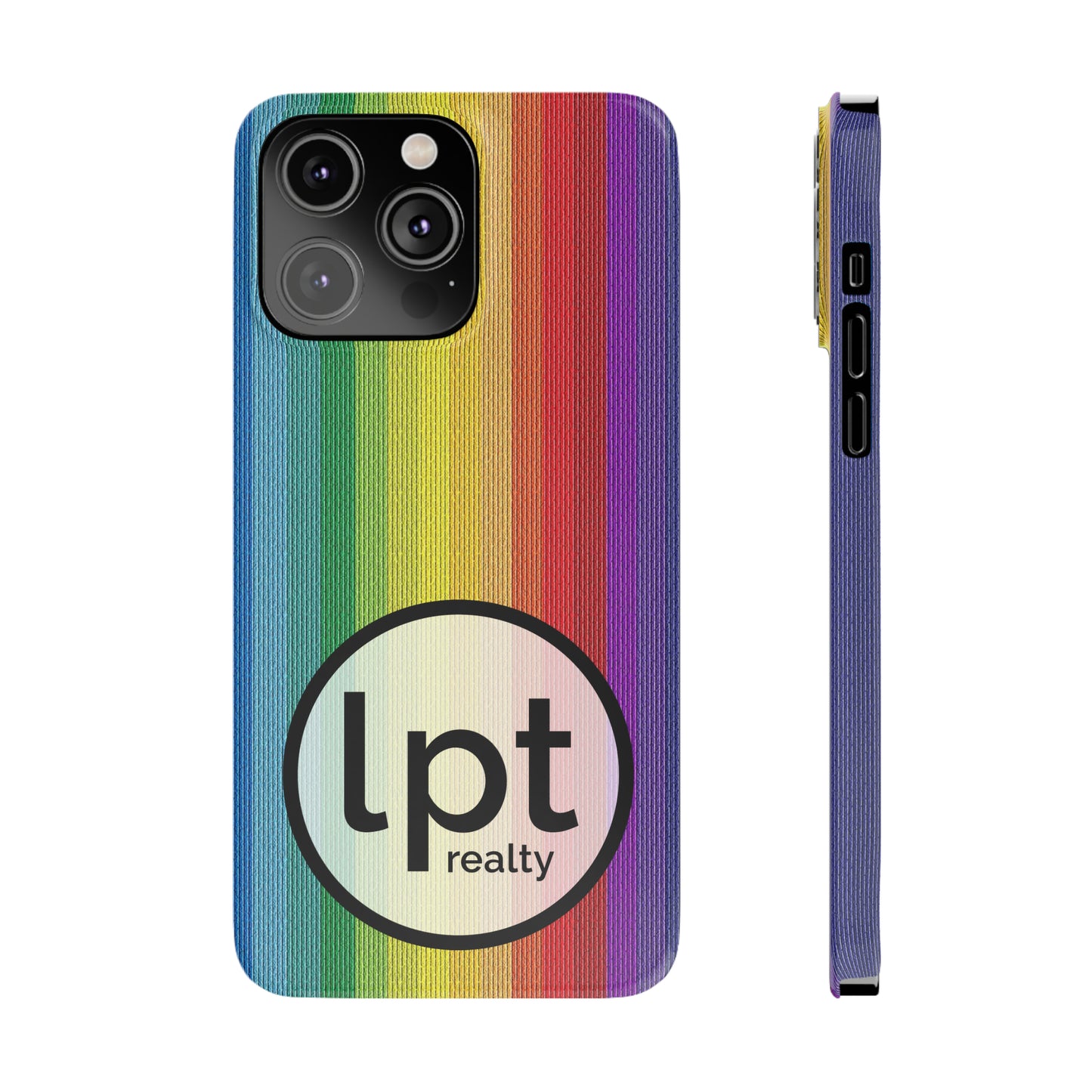 LPT Realty Logo -  Rainbow Stripe Design Iphone 15-12 Slim Phone Case