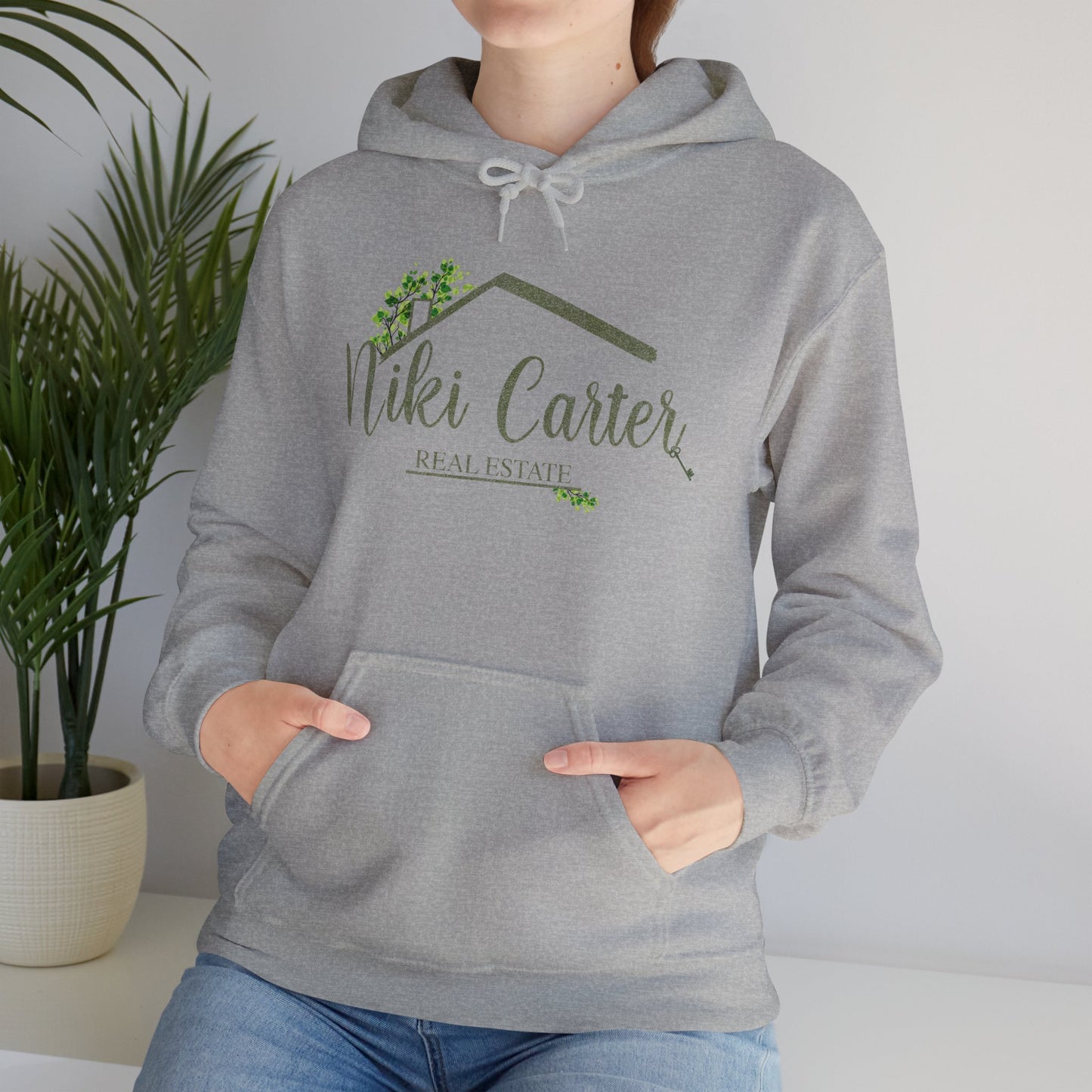 Niki Carter Olive Sparkle Logo, LPT on Back  - Hooded Sweatshirt S-5XL