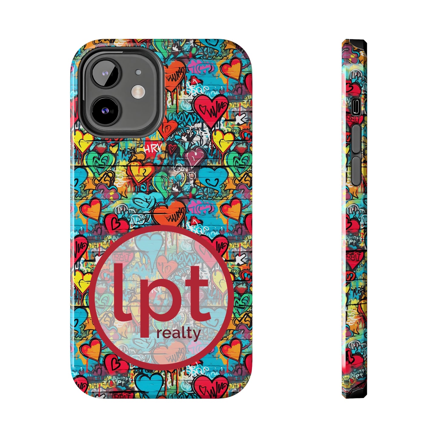 LPT Realty Logo -  Street Art Graffiti Hearts Design Iphone Tough Phone Case