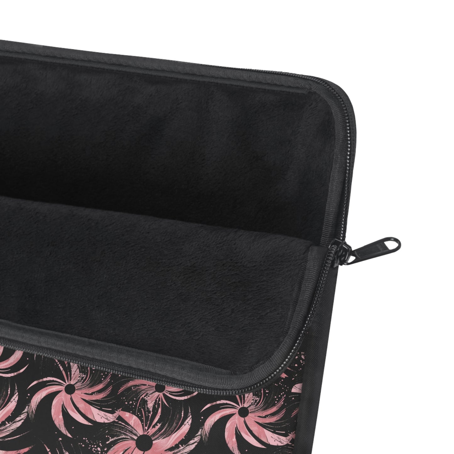 Stellar Blooms of Cosmic Pink on Midnight Black Design Laptop or Ipad Protective Sleeve 3 Sizes Available