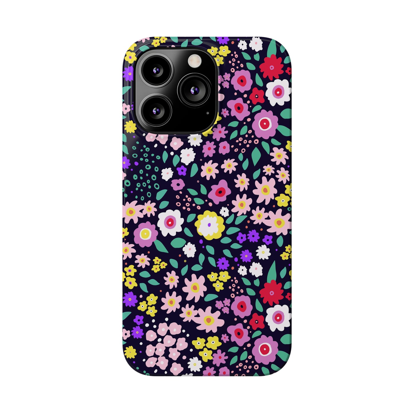 Tiny Colorful Flowers Iphone 15-12 Slim Phone Case