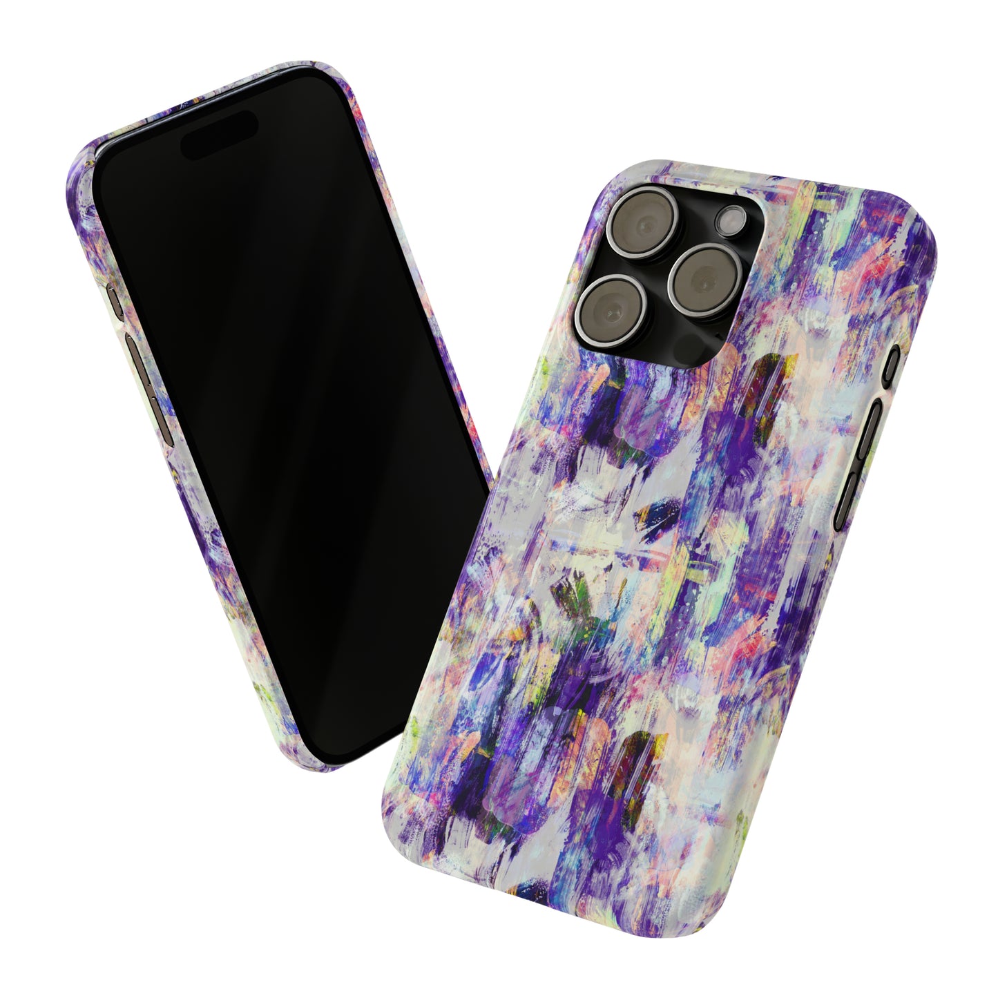 Purple Spring Painted Abstract Iphone 15-12 Slim Phone Case