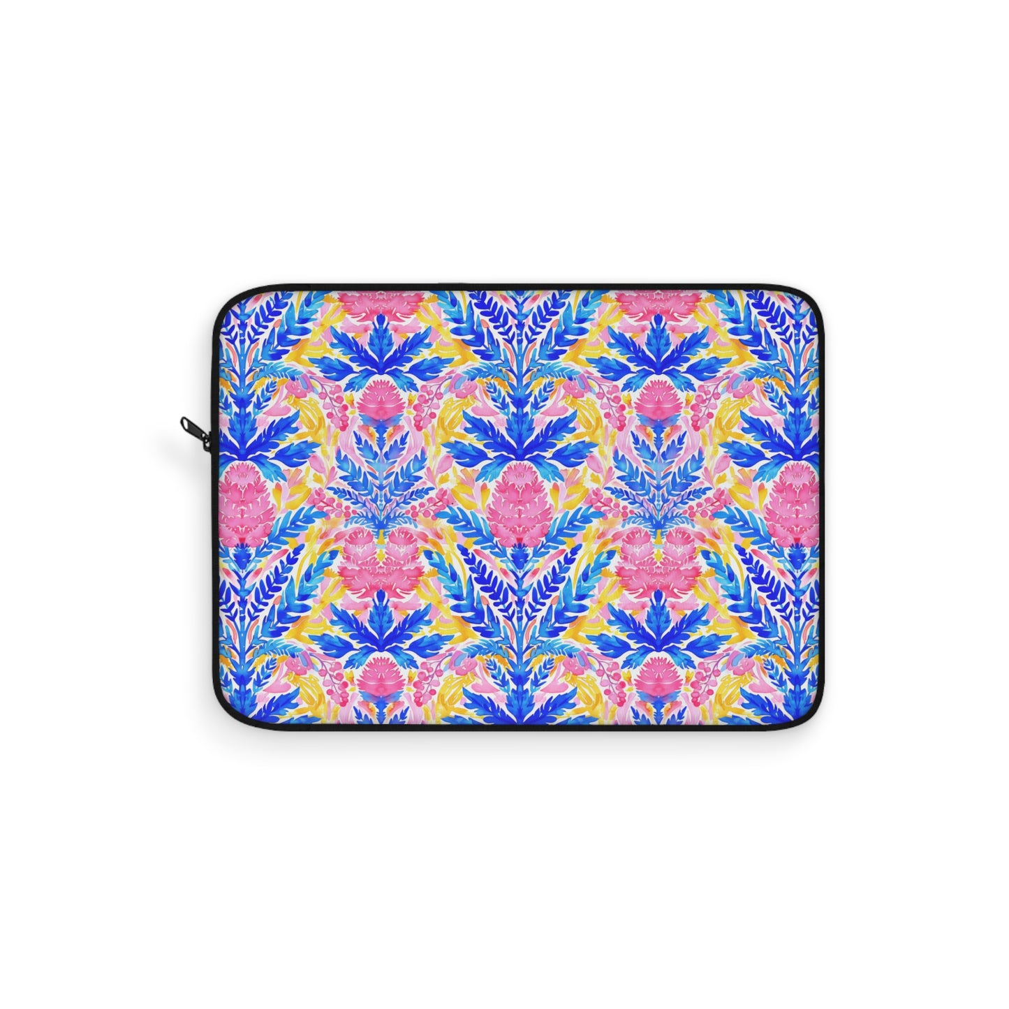 Tropical Watercolor Blooms in Vibrant Pinks and Blues Laptop or Ipad Protective Sleeve 3 Sizes Available