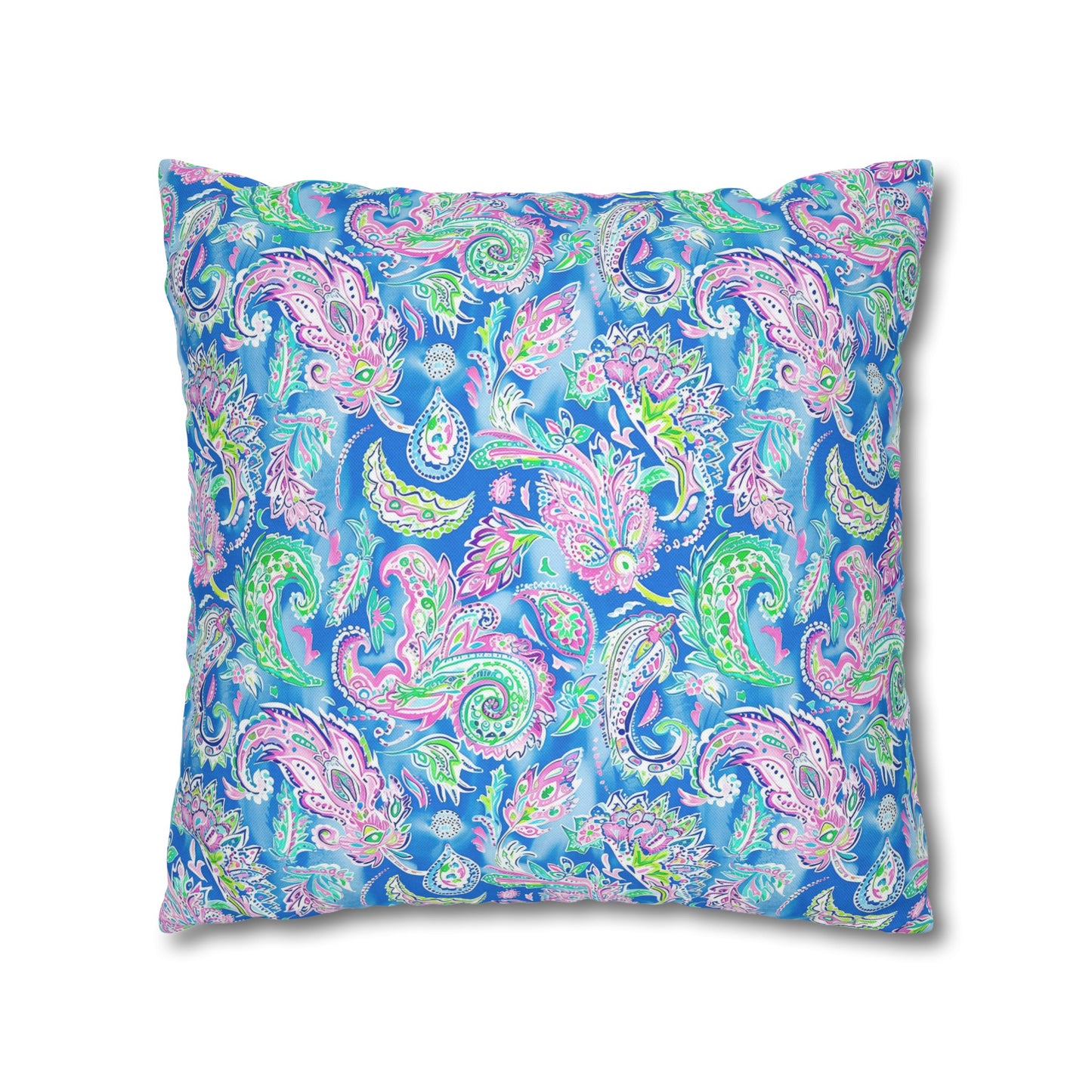 Pastel Paisley Whimsy: Delicate Design in Soft Hues Spun Polyester Square Pillowcase 4 Sizes