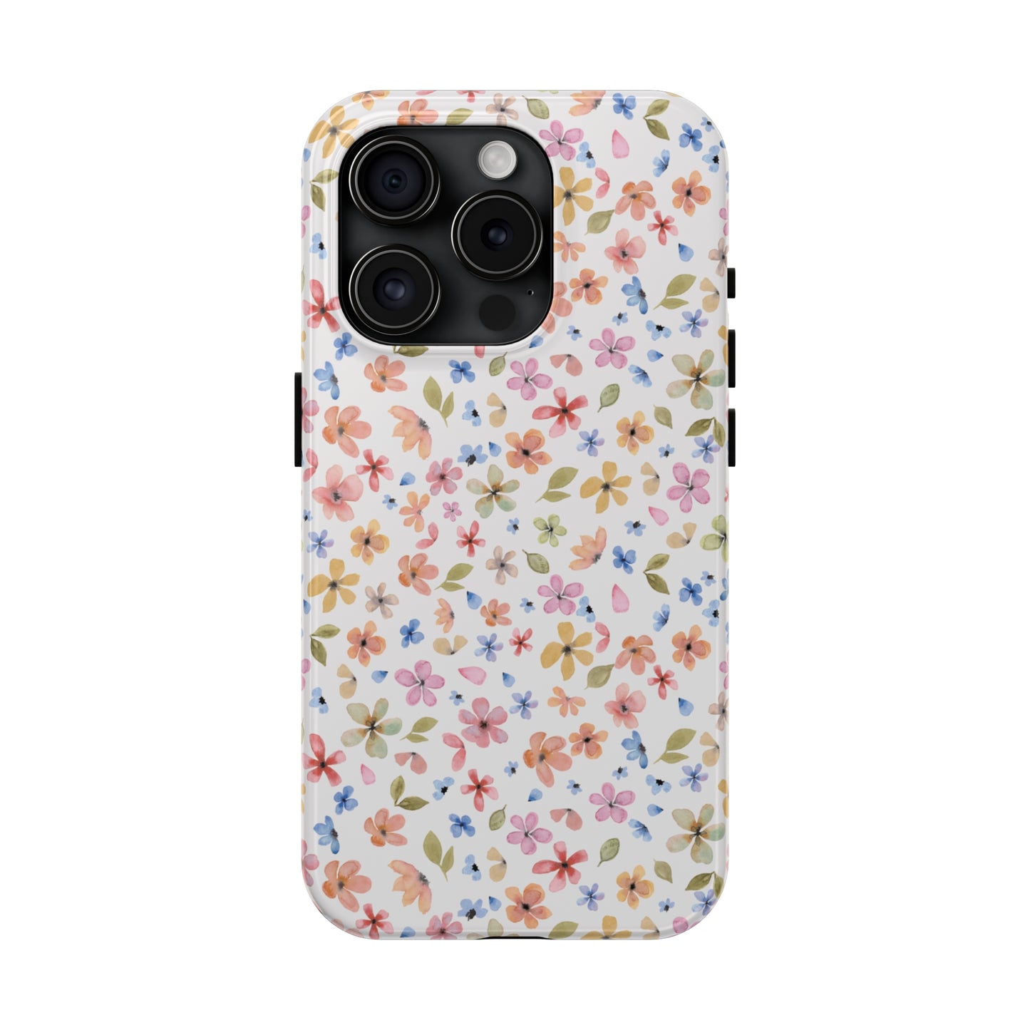 Tiny Pink, Yellow and Blue Flowers Iphone Tough Phone Case